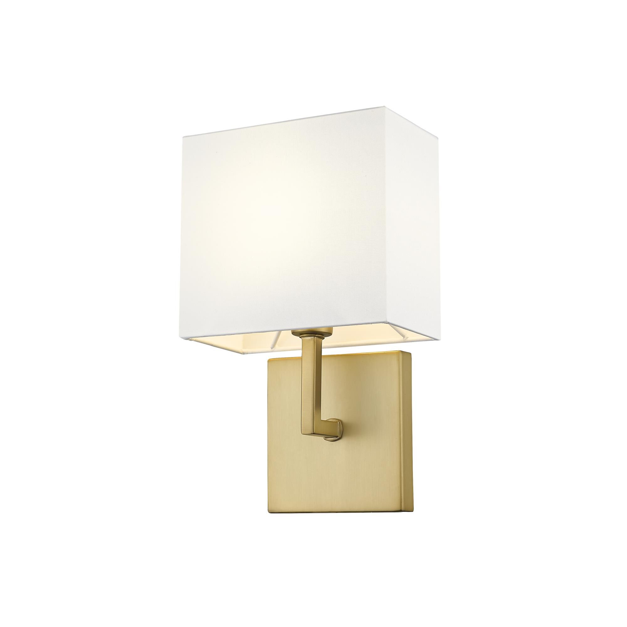 Shown in Olde Brass finish and Fabric glass and Fabric shade