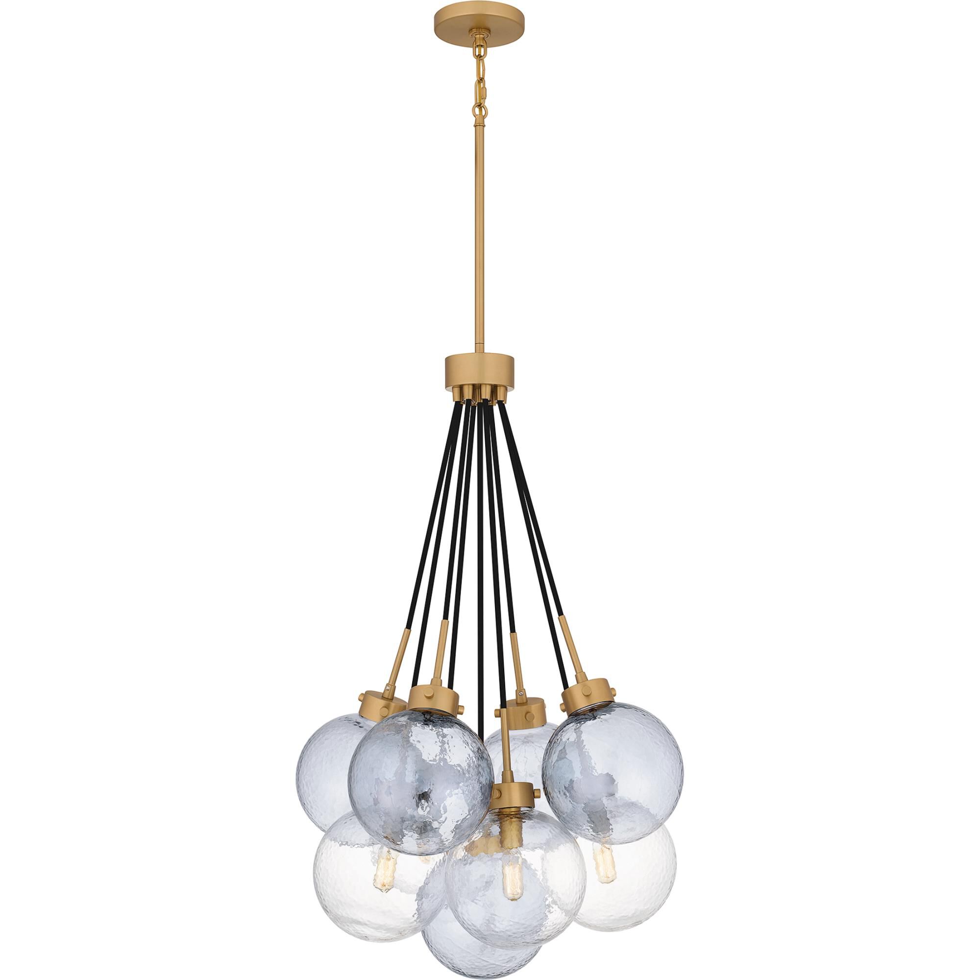 Shown in Brushed Weathered Brass finish and Glacial Glass, Smoke Glacial Glass shade