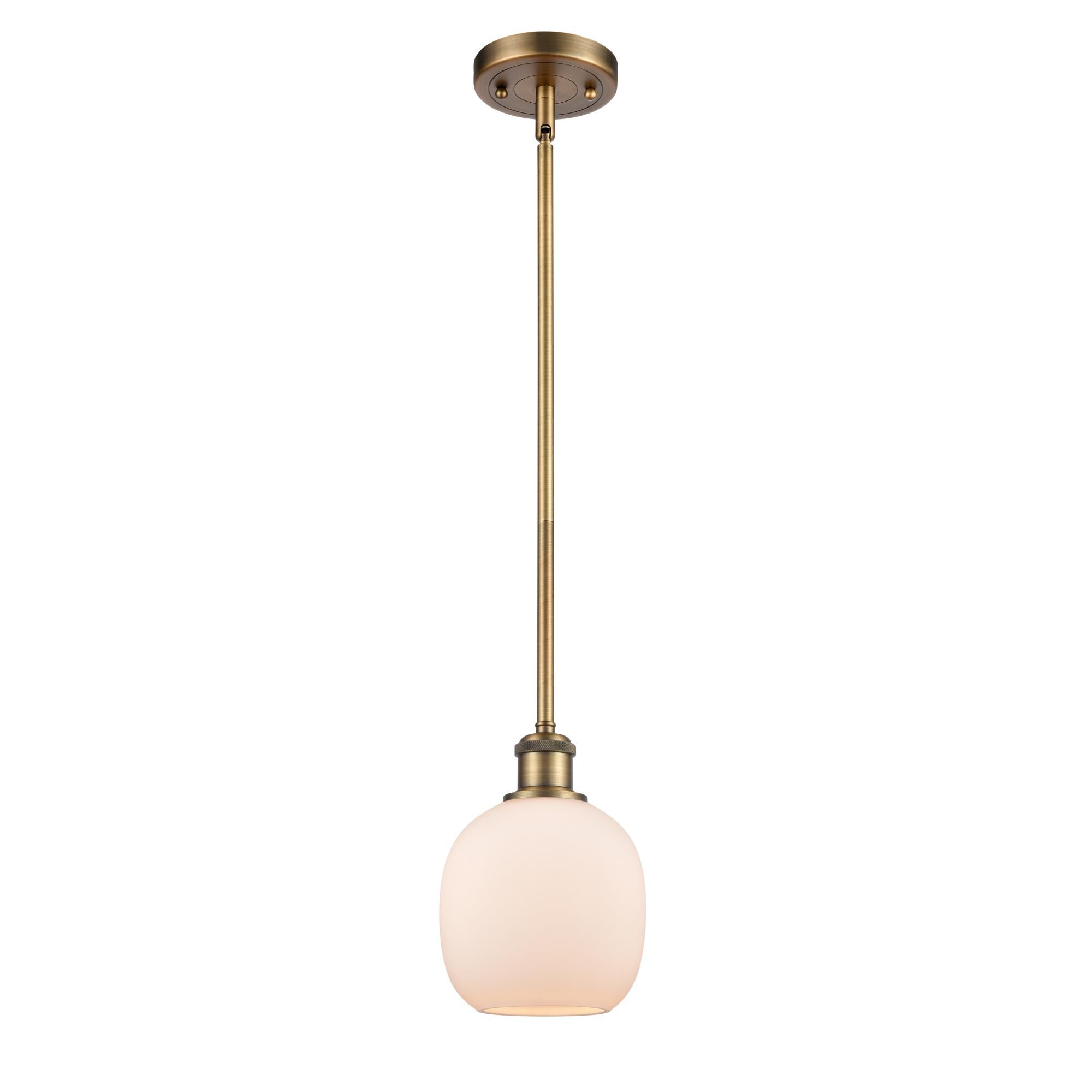 Shown in Brushed Brass finish and Sphere glass and Glass shade