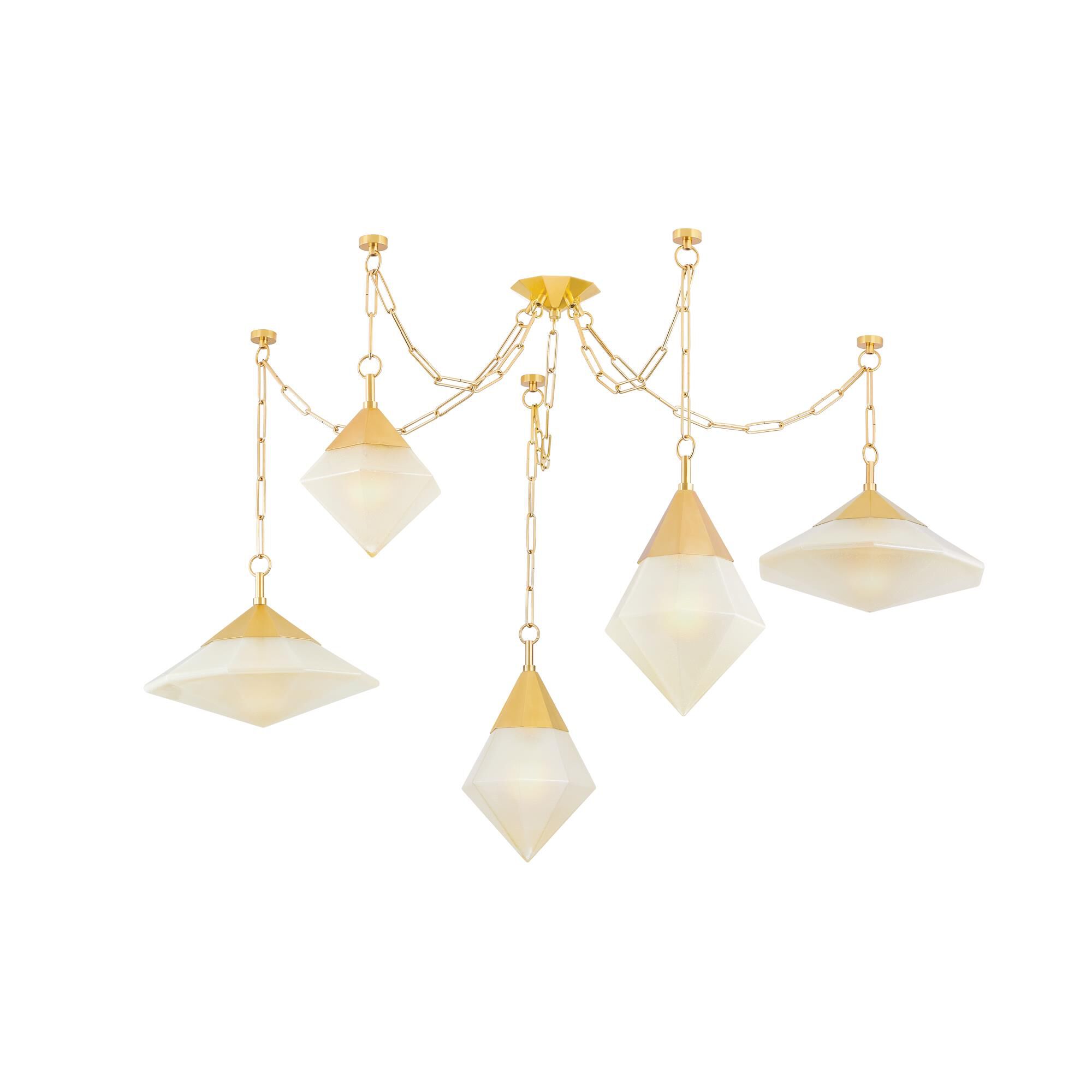 Shown in Vintage Polished Brass finish and Clear glass