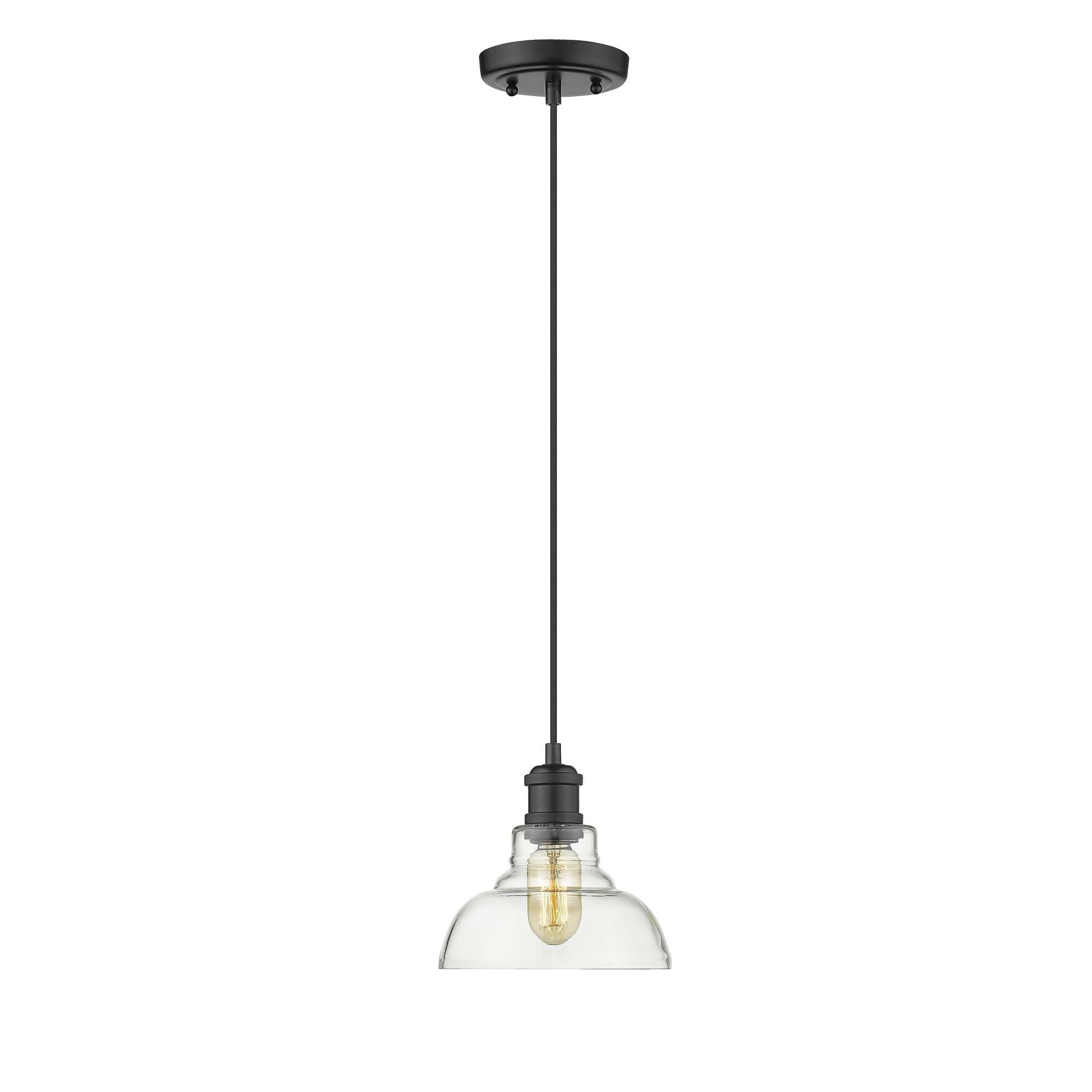 Shown in Black finish and Clear glass and Clear Glass shade