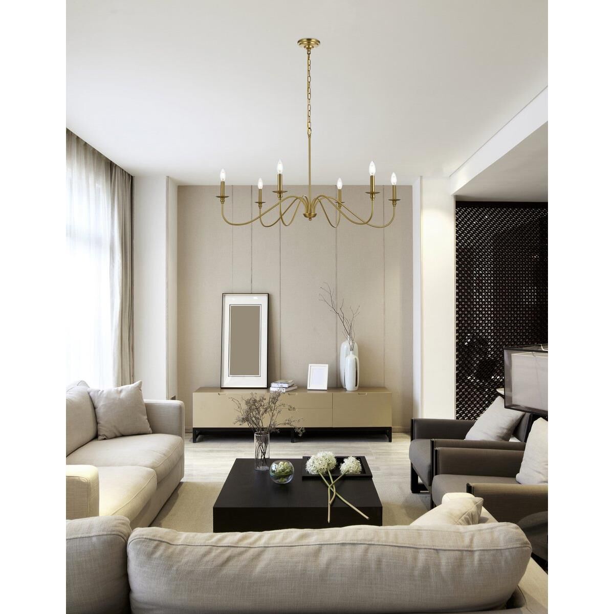 Rohan 42 Inch 6 Light Chandelier by Elegant Lighting