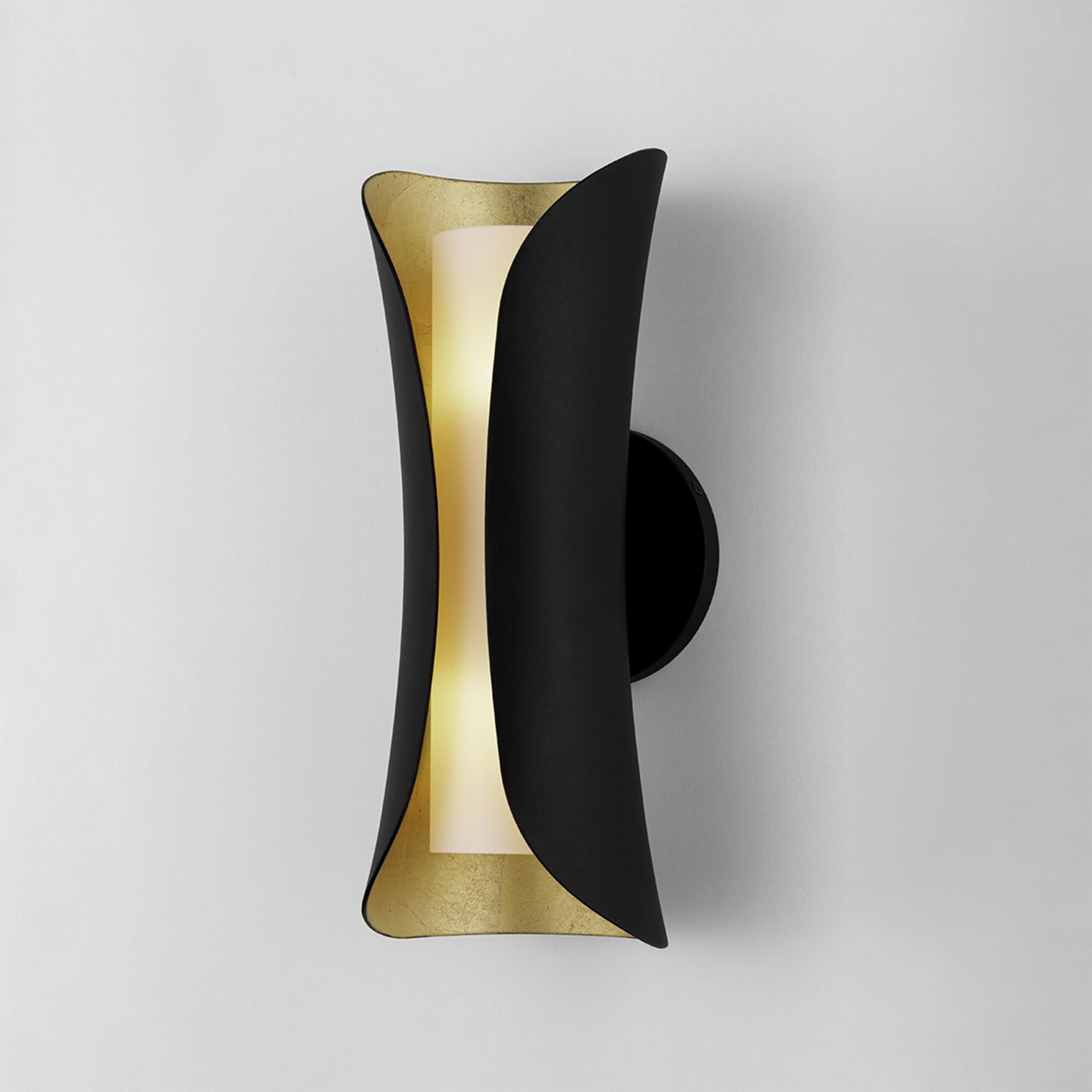 Shown in Gold Leaf - Black finish and Opal Matte - Acid Etched glass