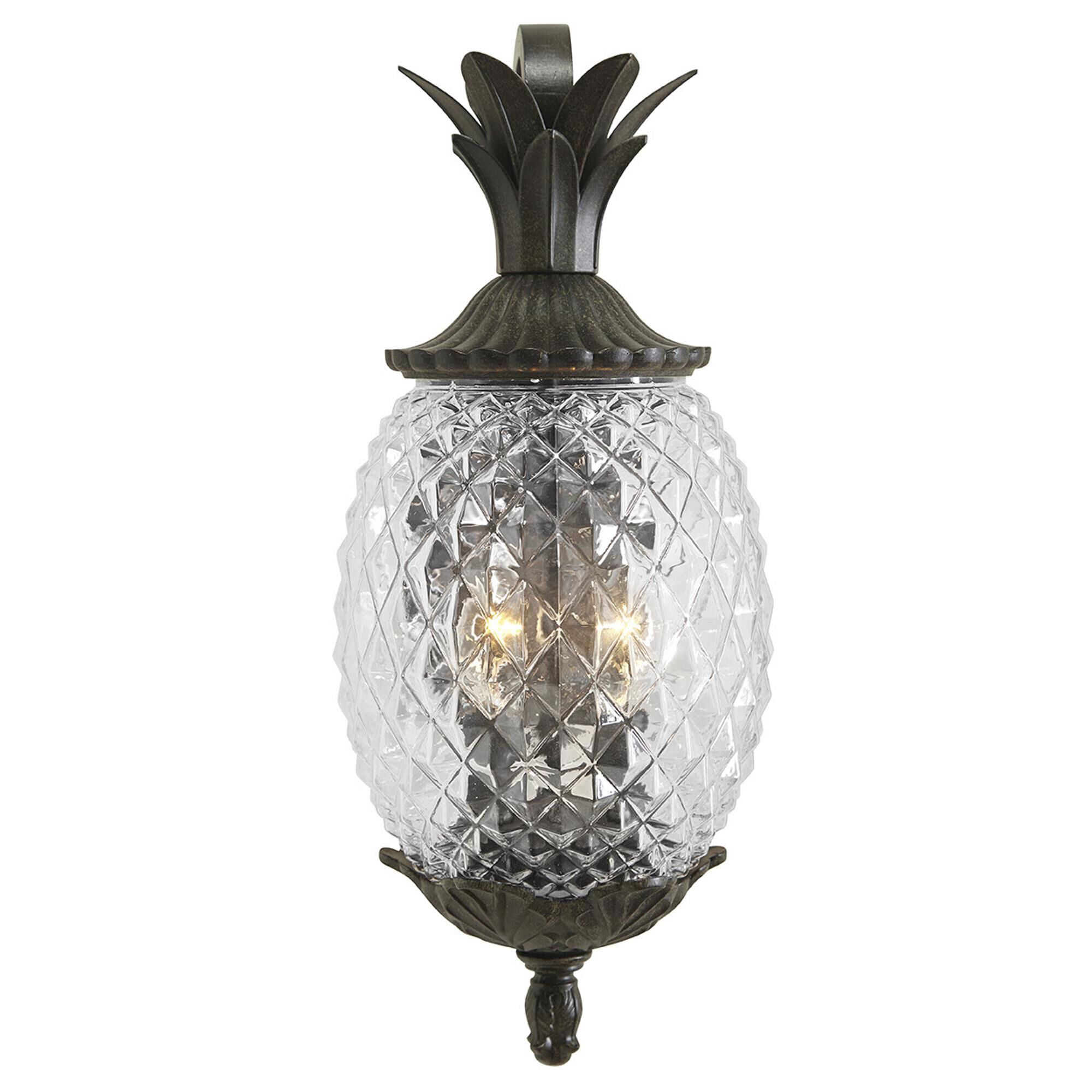 Shown in Black Coral finish and Clear Pineapple glass