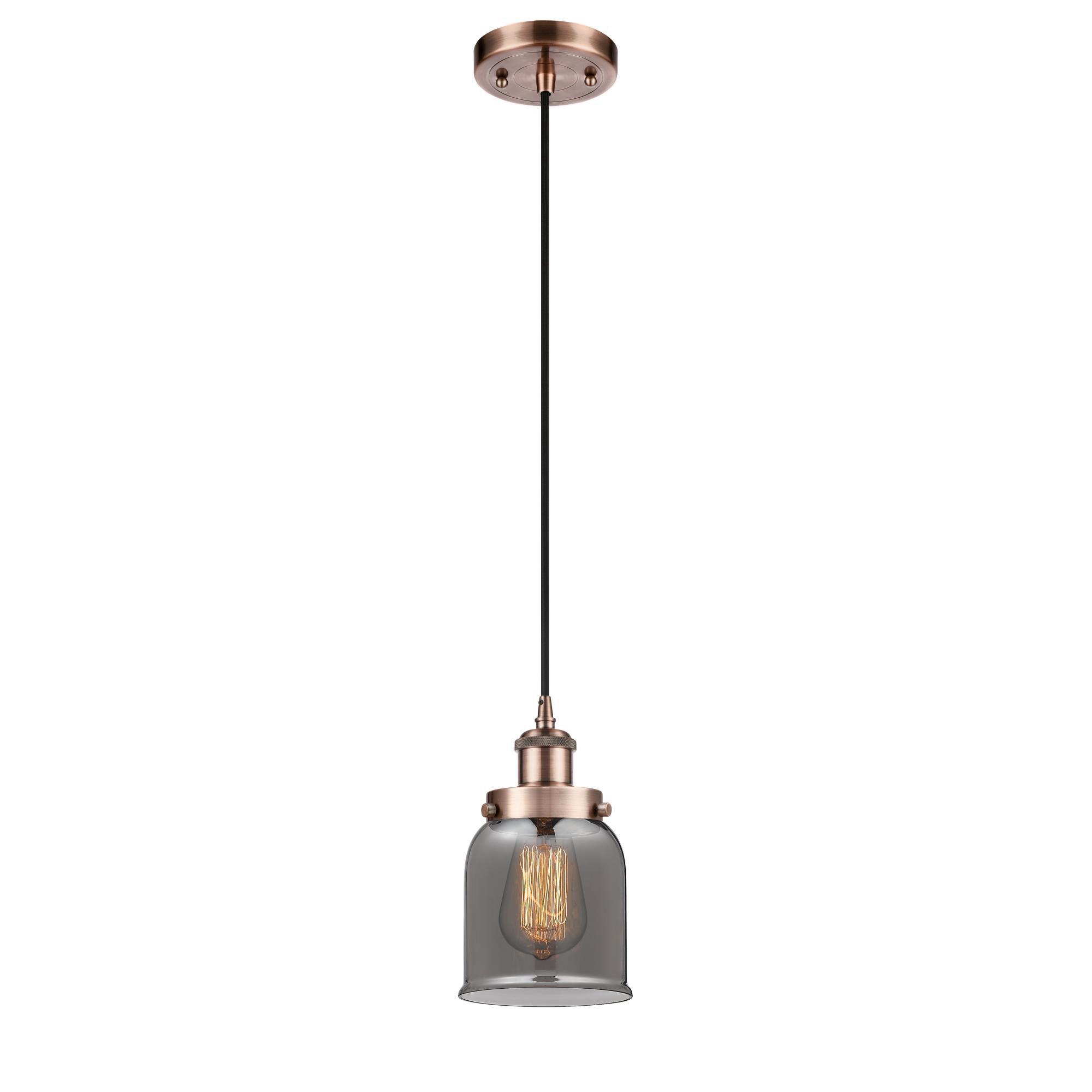 Shown in Antique Copper finish and Plated Smoke glass