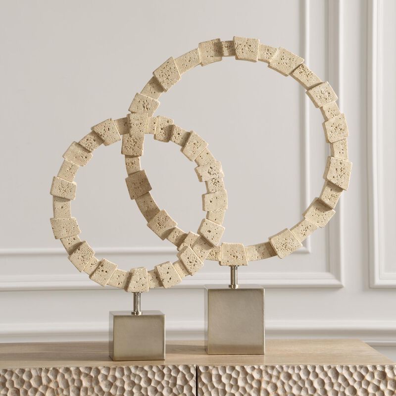 Uttermost Ivory Fusion Stone Rings, S/2 Figurine by Uttermost