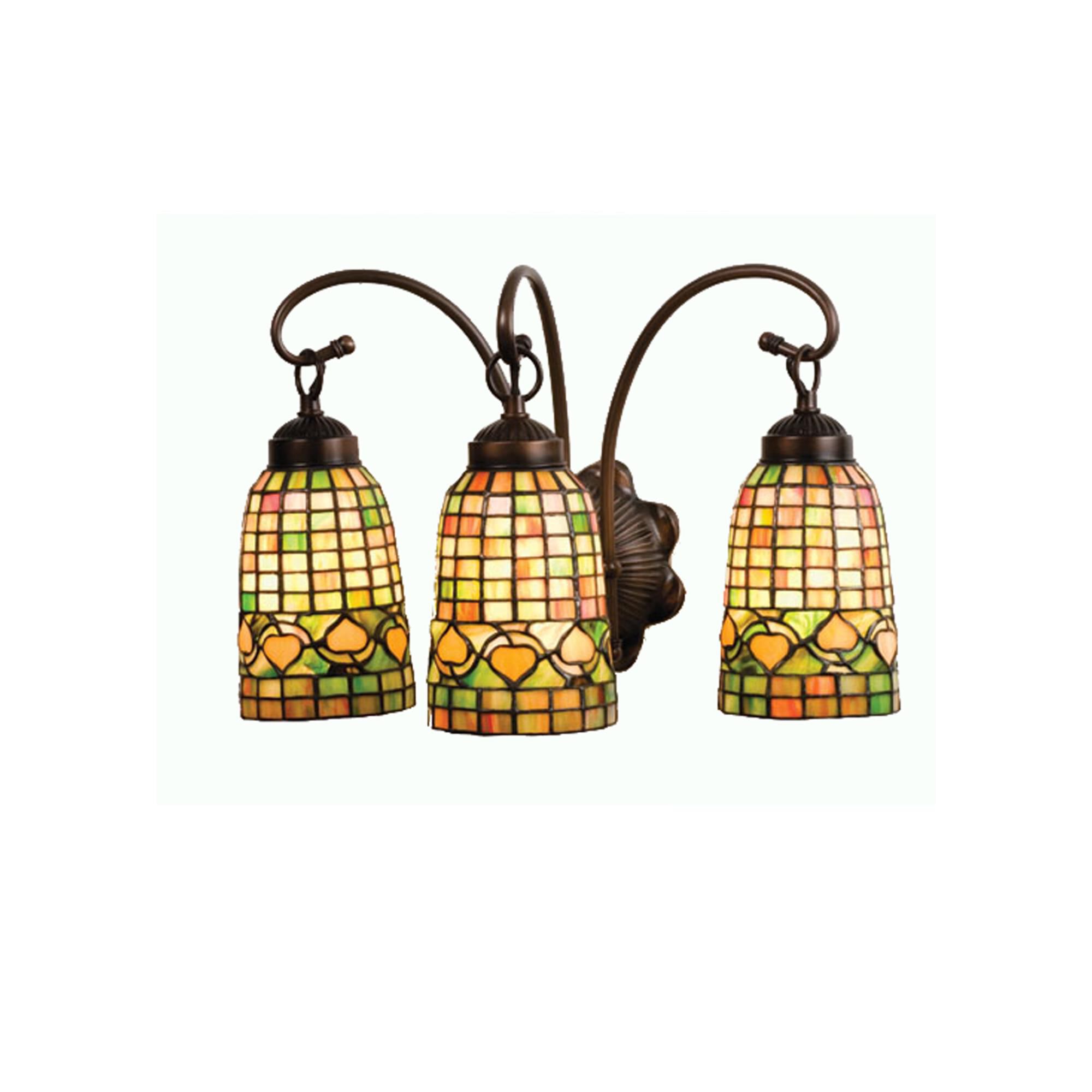 Shown in Antique Finish finish and Autumn Harvest Honey glass