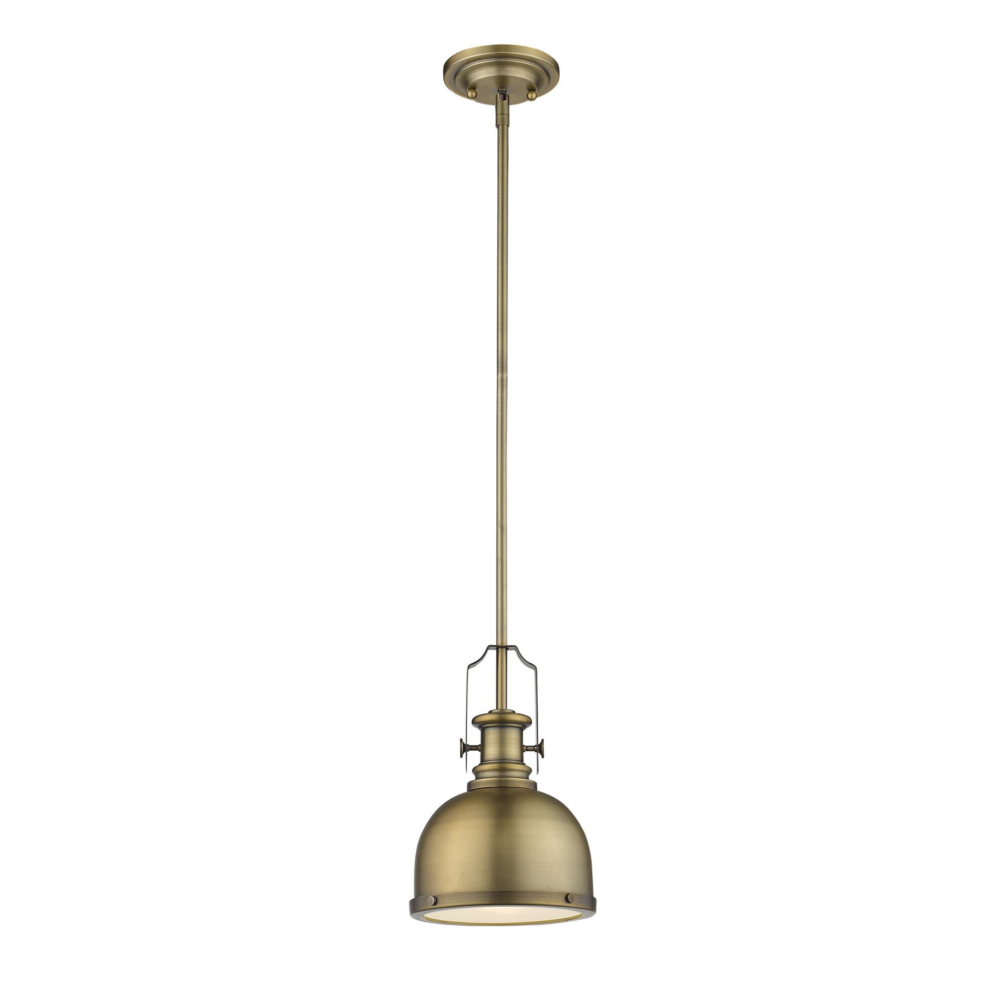 Shown in Heritage Brass finish and Metal + glass and Metal + Glass shade