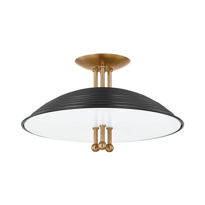 Larkin 16 Inch 3 Light Semi Flush Mount by Troy Lighting