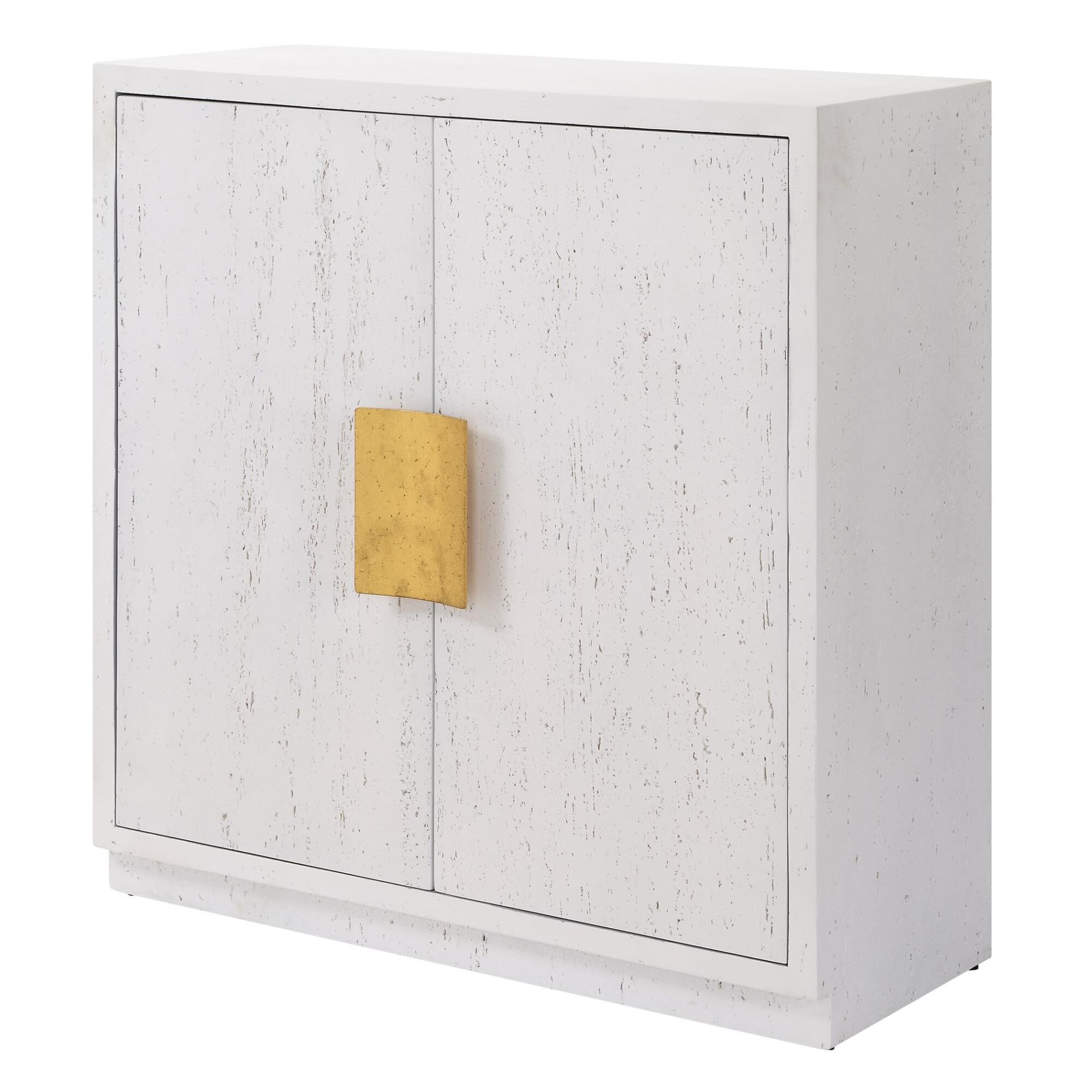 Shown in A Stylish Two Door Cabinet Crafted From Cast Resin. Emma Features A Porous Textured Surface For An O finish