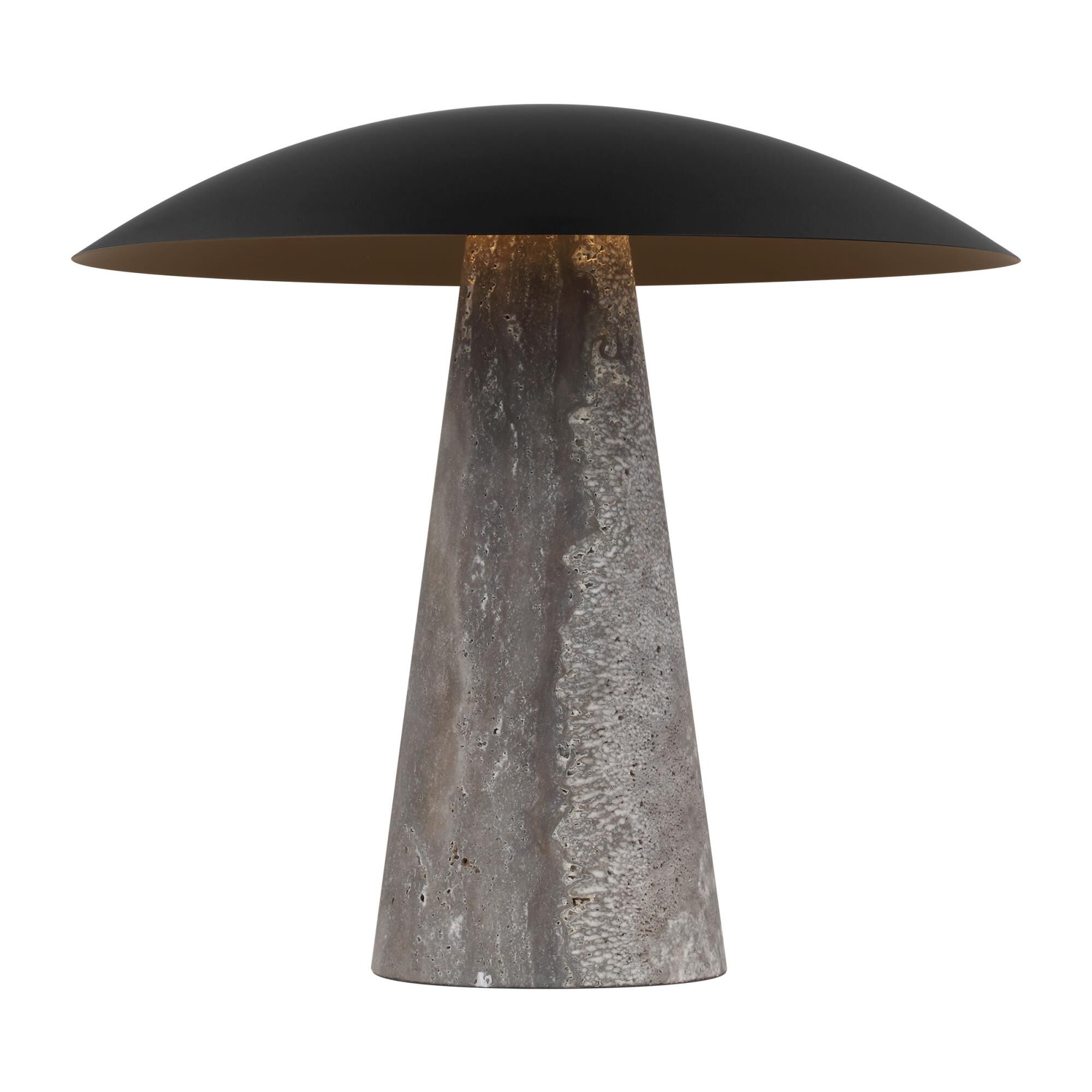 Shown in Dark Bronze/Dark Travertine finish and Brass shade