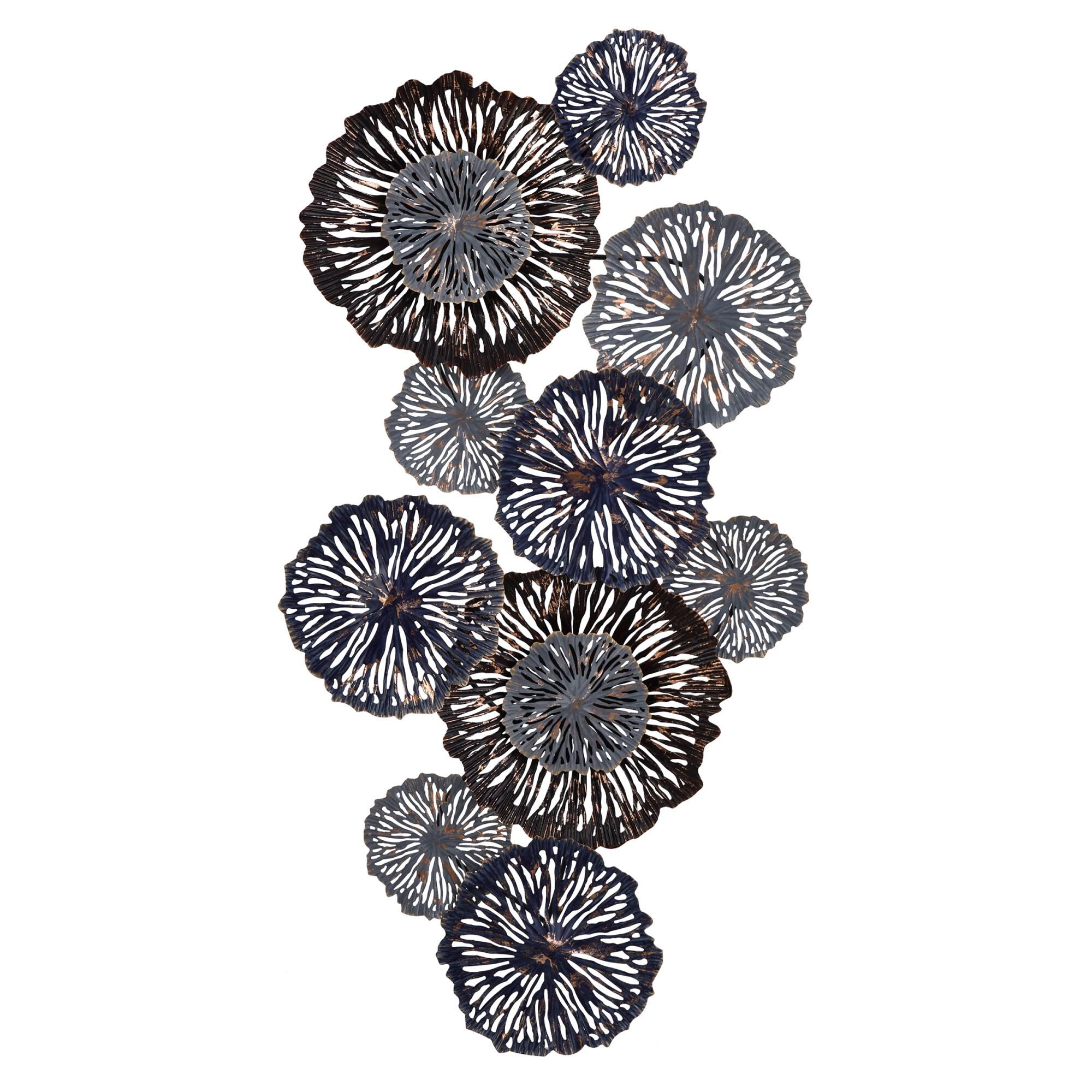 Metal Floral Wall Decor - Blue/Bronze Alternative Wall Art by Stylecraft