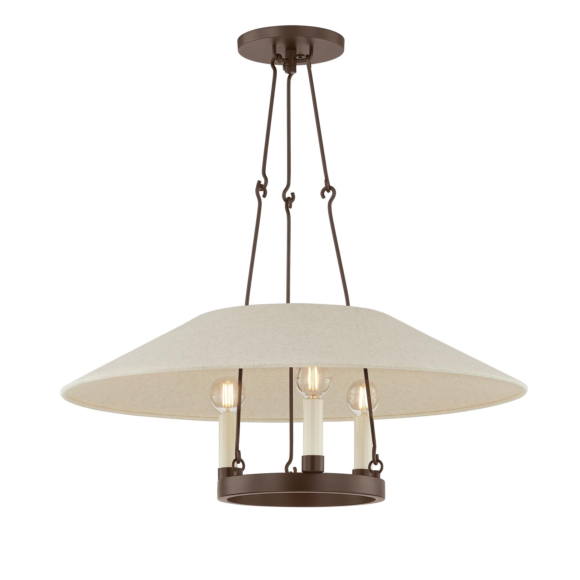 Shown in Bronze finish and Natural Linen shade