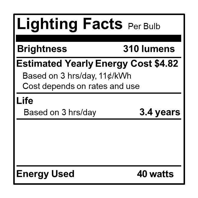 40 Watt 0K C15 Incandescent Light Bulb 25 Pack,