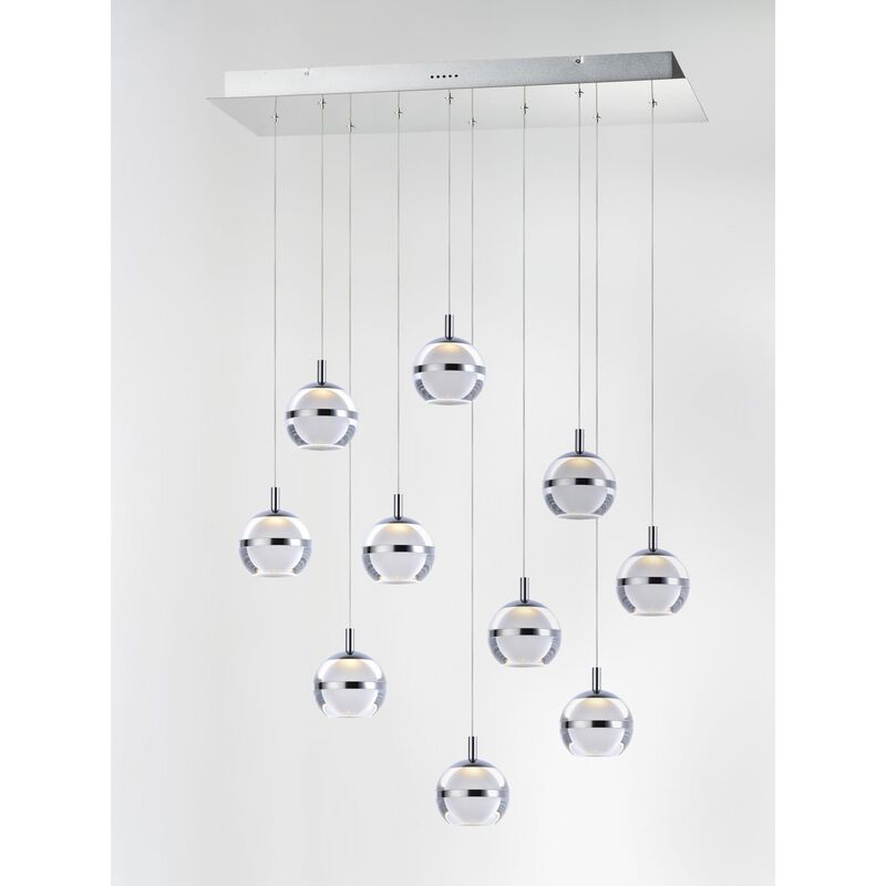 Swank 31 Inch 10 Light LED Linear Suspension Light by ET2 Lighting