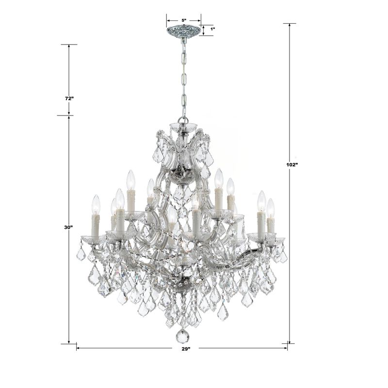 Maria Theresa 29 Inch 13 Light Chandelier by Crystorama