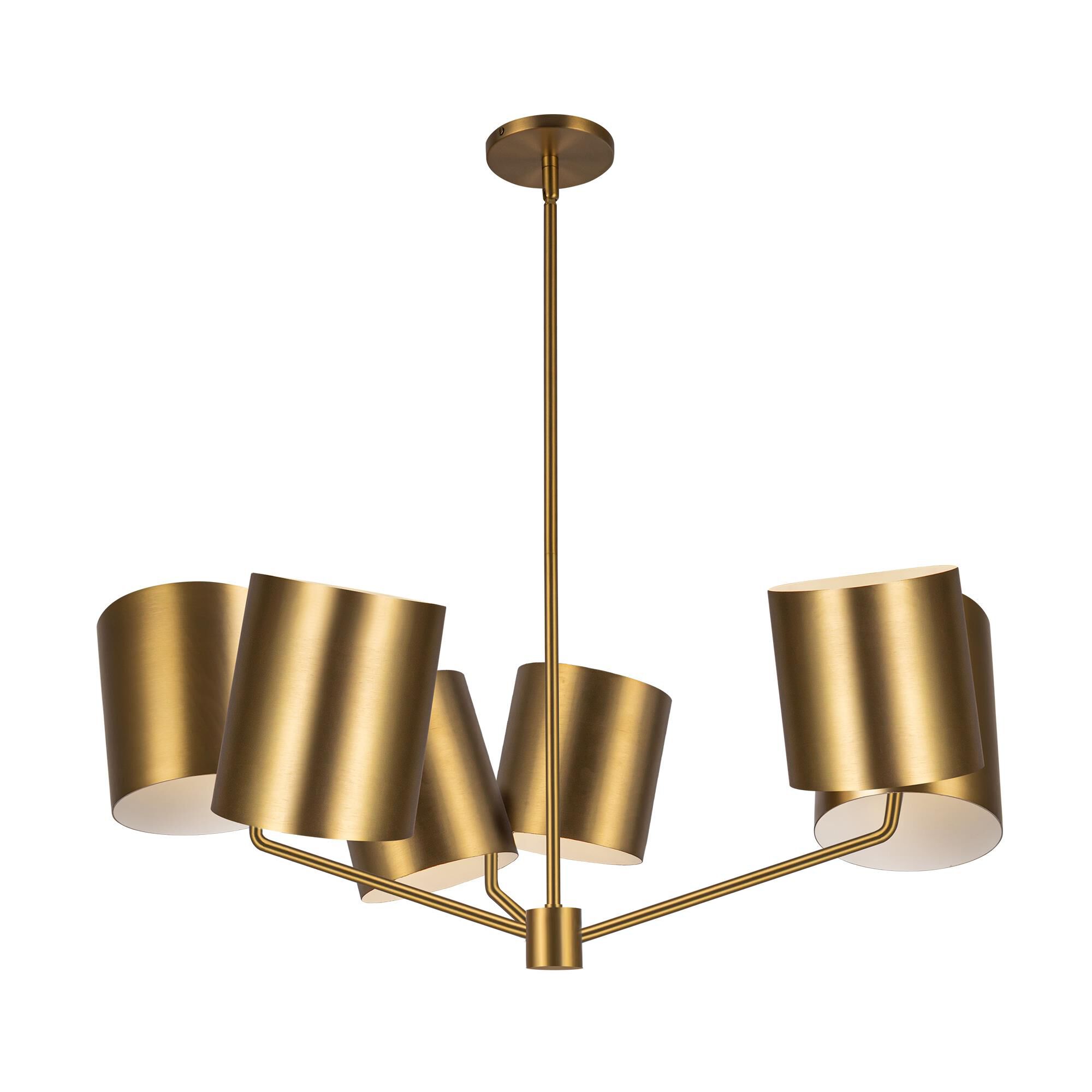 Shown in Brushed Gold finish and Steel shade