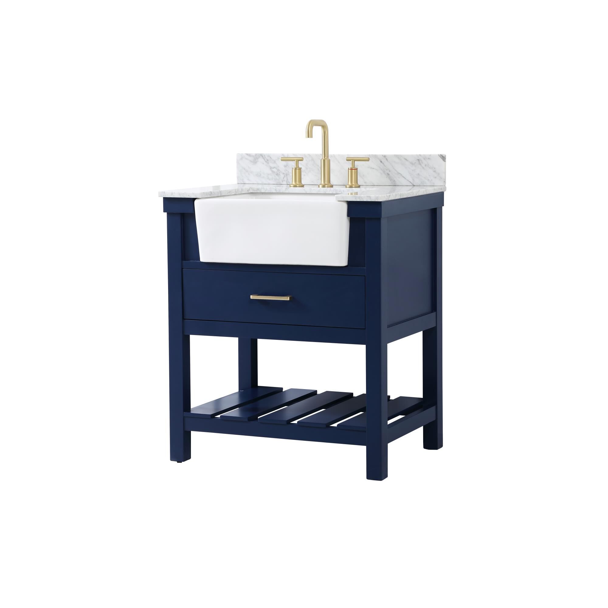 Shown in Blue finish and With Backsplash accent