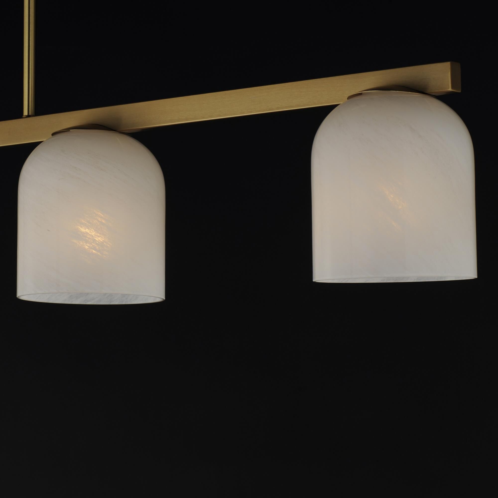 Shown in Natural Aged Brass finish and Marble glass and Glass shade