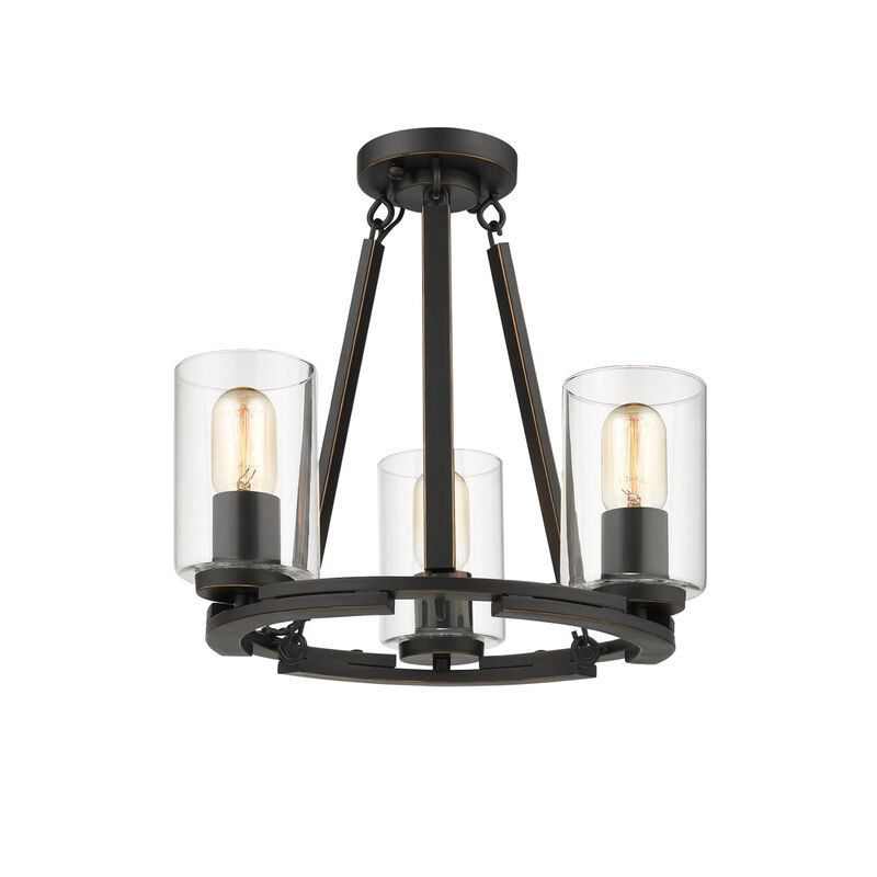 Monroe 16 Inch 3 Light Mini Chandelier by Golden Lighting