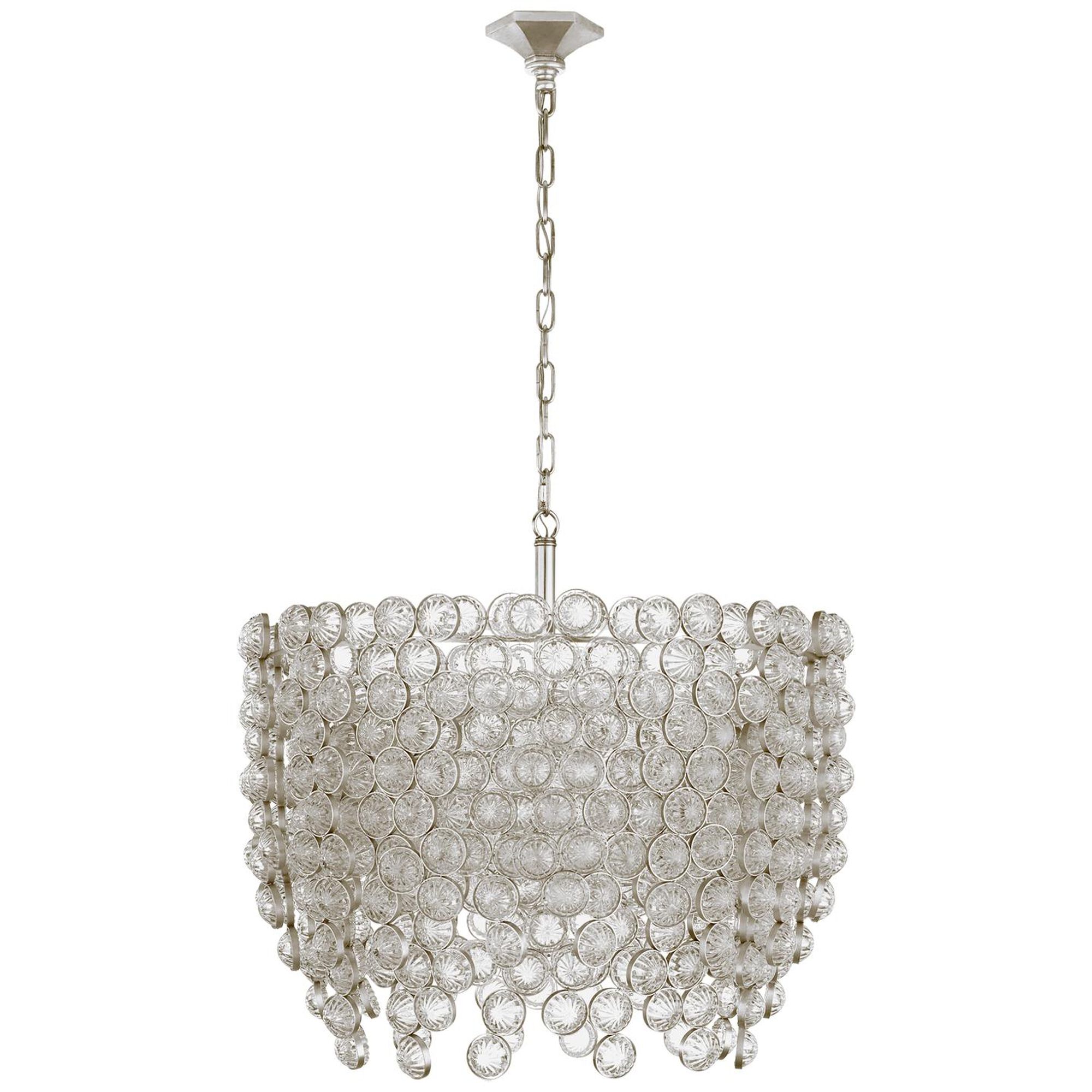 Shown in Burnished Silver Leaf And Crystal finish and No Shade shade