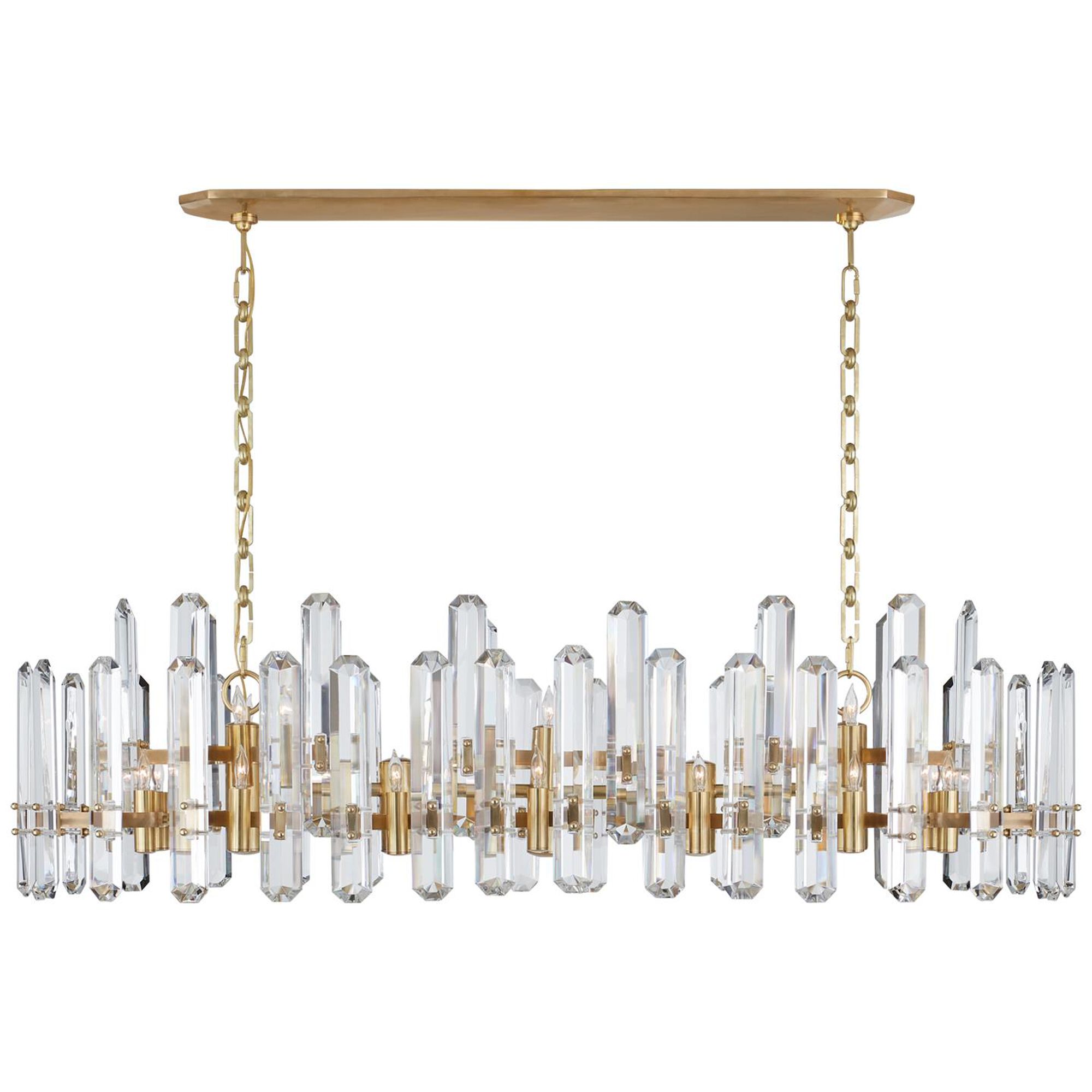 Shown in Hand-Rubbed Antique Brass finish and Clear glass