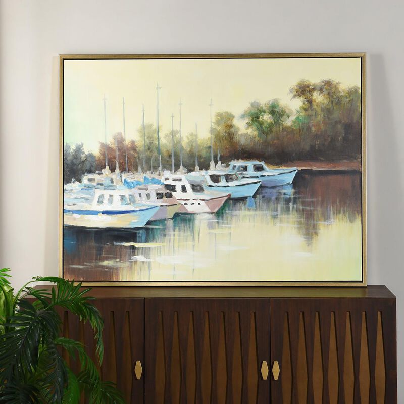 Cabin Boats Painting by Stylecraft