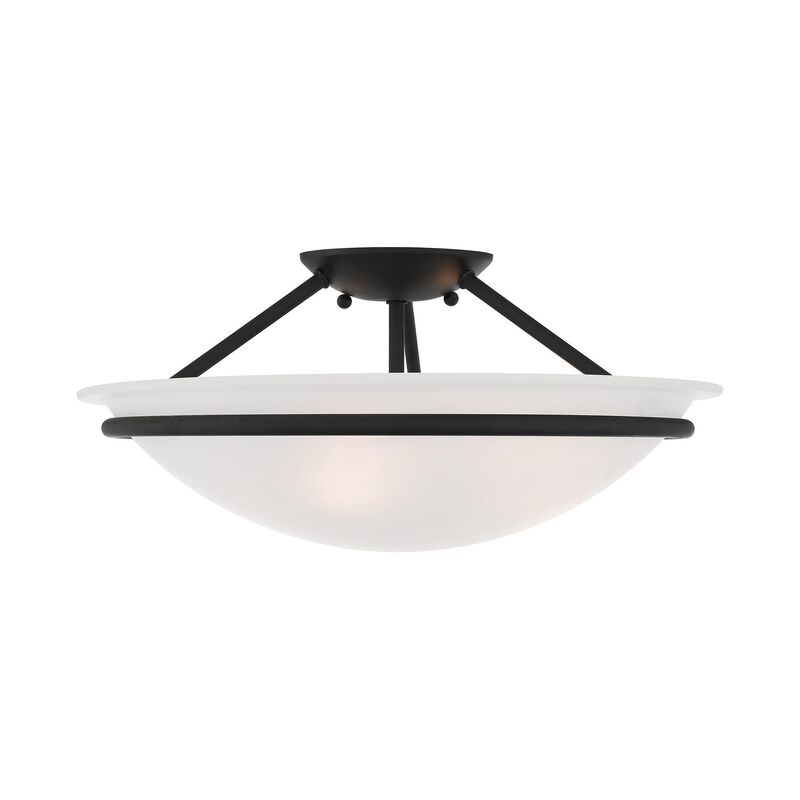 Newburgh 16 Inch 3 Light Semi Flush Mount by Livex Lighting