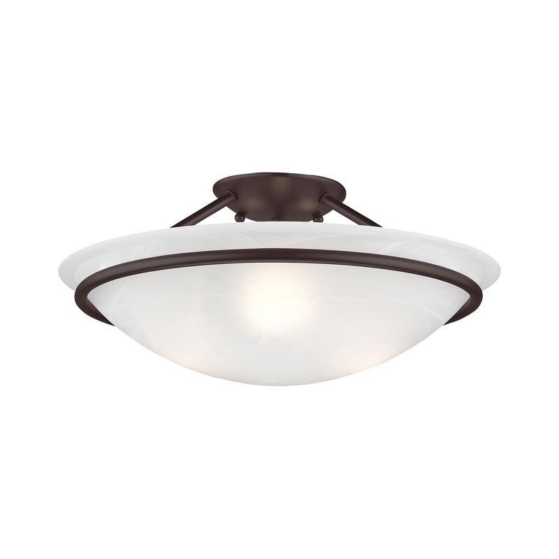 Newburgh 16 Inch 3 Light Semi Flush Mount by Livex Lighting