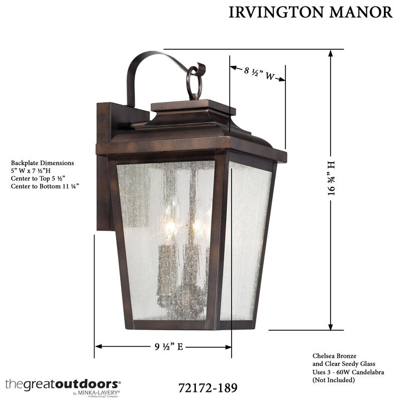 Irvington Manor Outdoor Wall Light by Minka Lavery