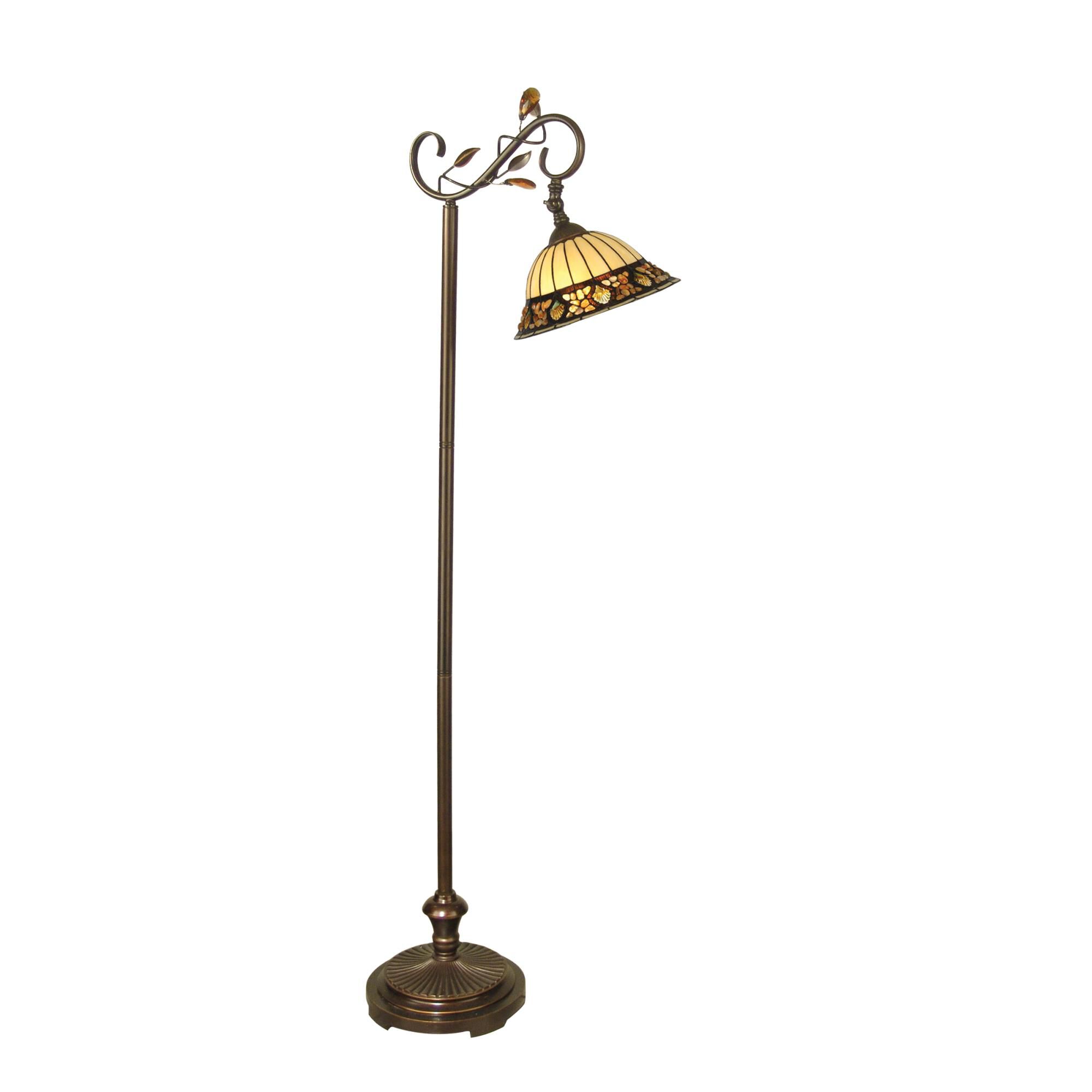 Shown in Antique Golden Sand finish and Tiffany shade 