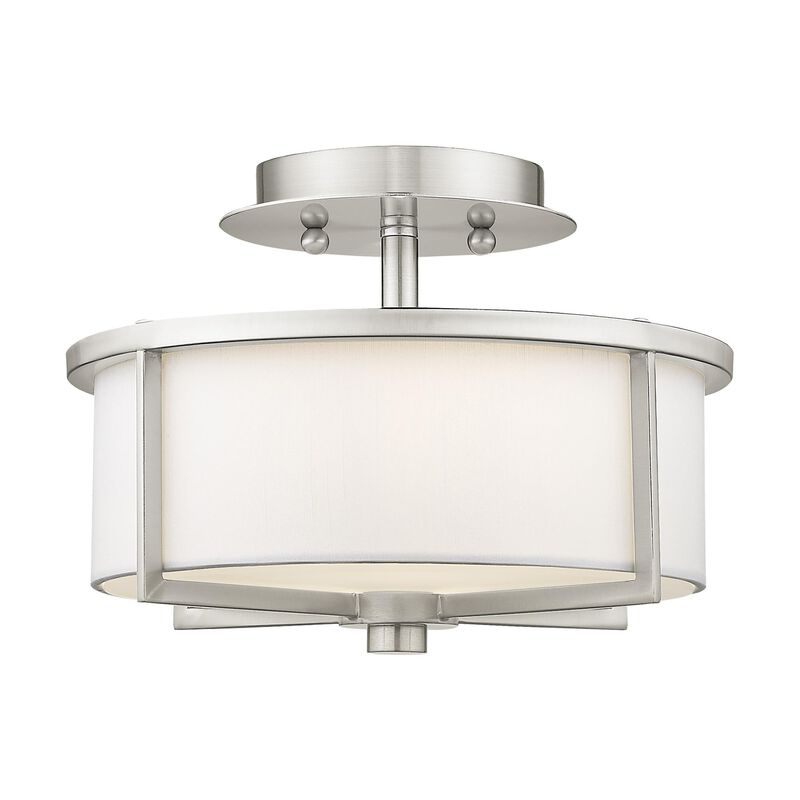 Wesley 11 Inch 2 Light Semi Flush Mount by Livex Lighting