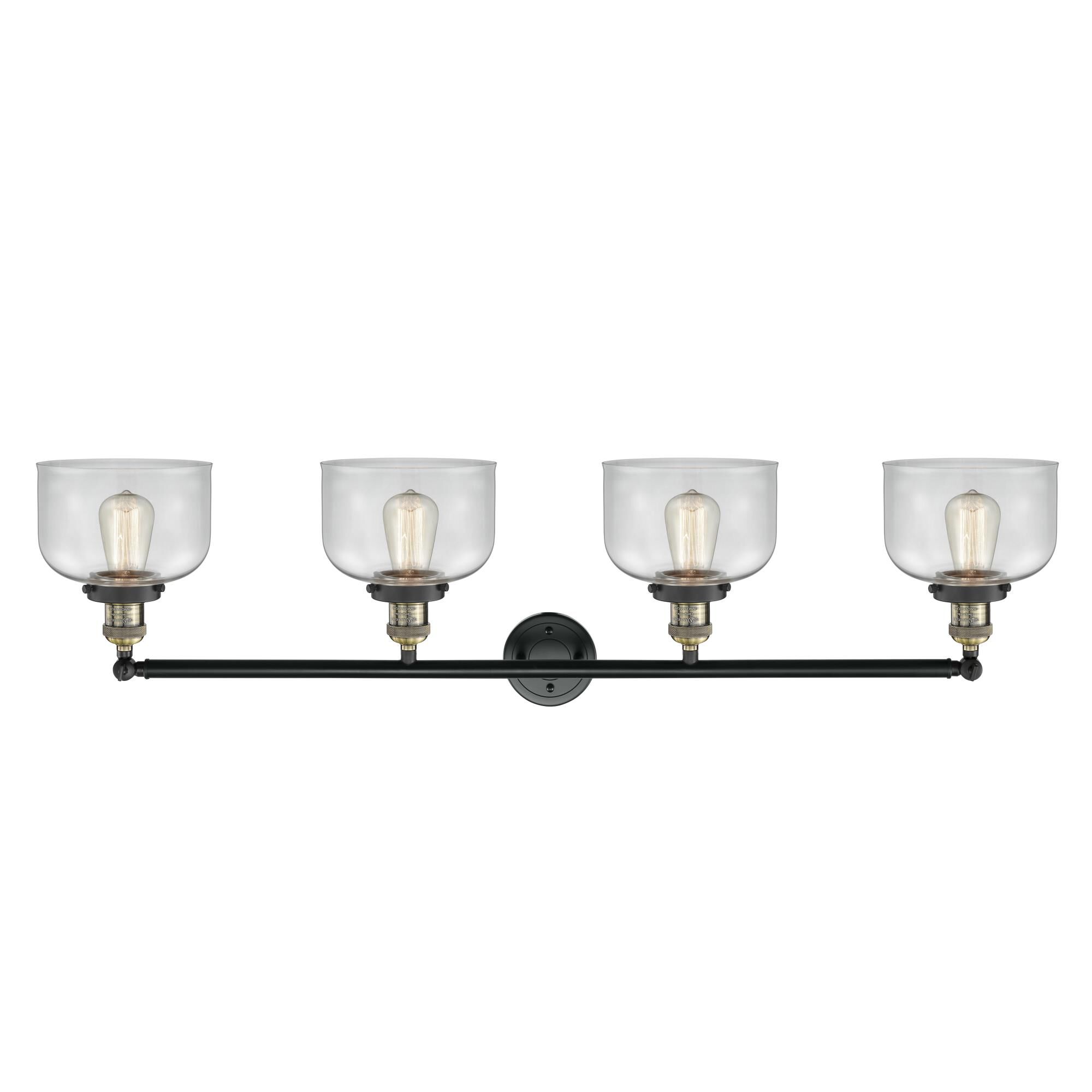 Shown in Black Antique Brass finish and Clear glass and Adjustable Swivels accent