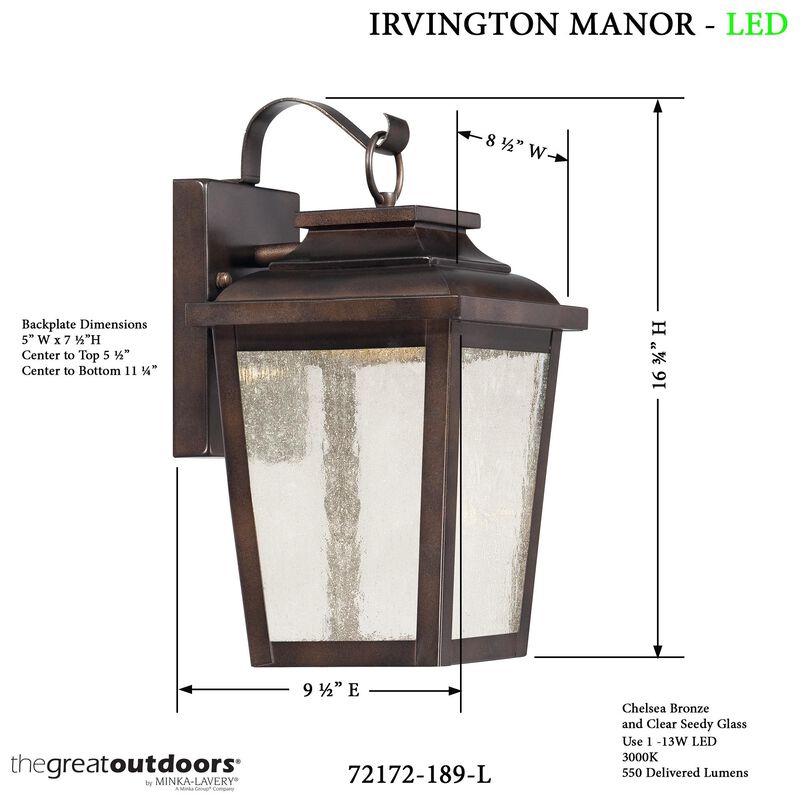 Irvington Manor Outdoor Wall Light by Minka Lavery