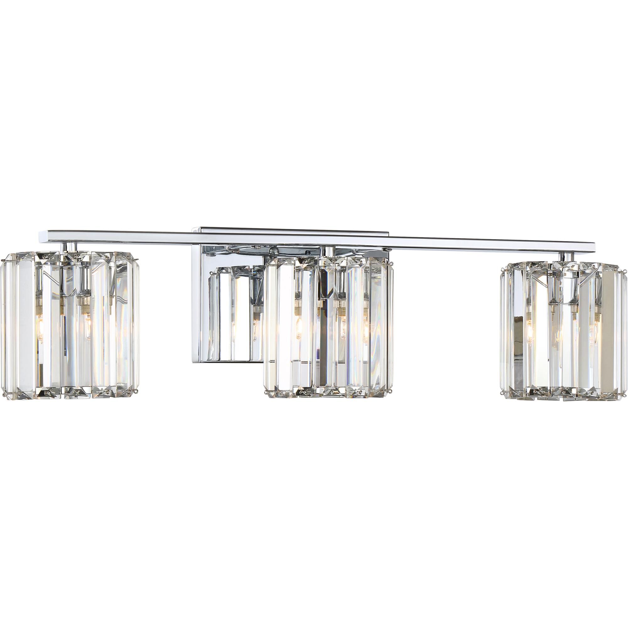 Shown in Polished Chrome finish and Clear Cristal glass