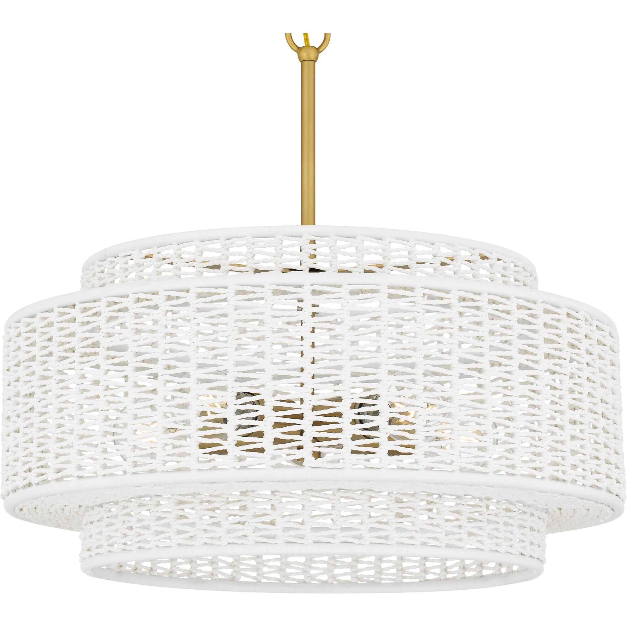 Shown in Brushed Gold finish and Rope shade