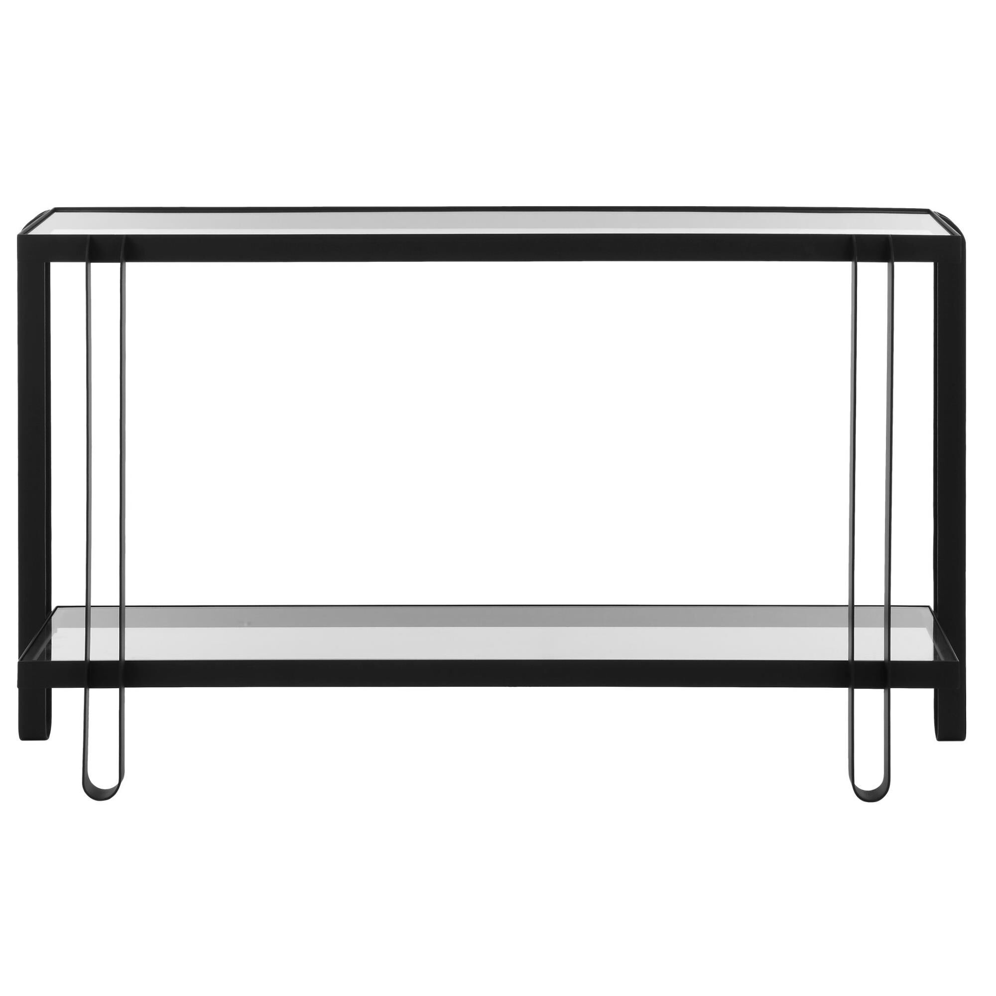 Shown in An Elegant Silhouette Console Table With Simple Clean Cut Lines And Enriched With Added Curves. Feat finish