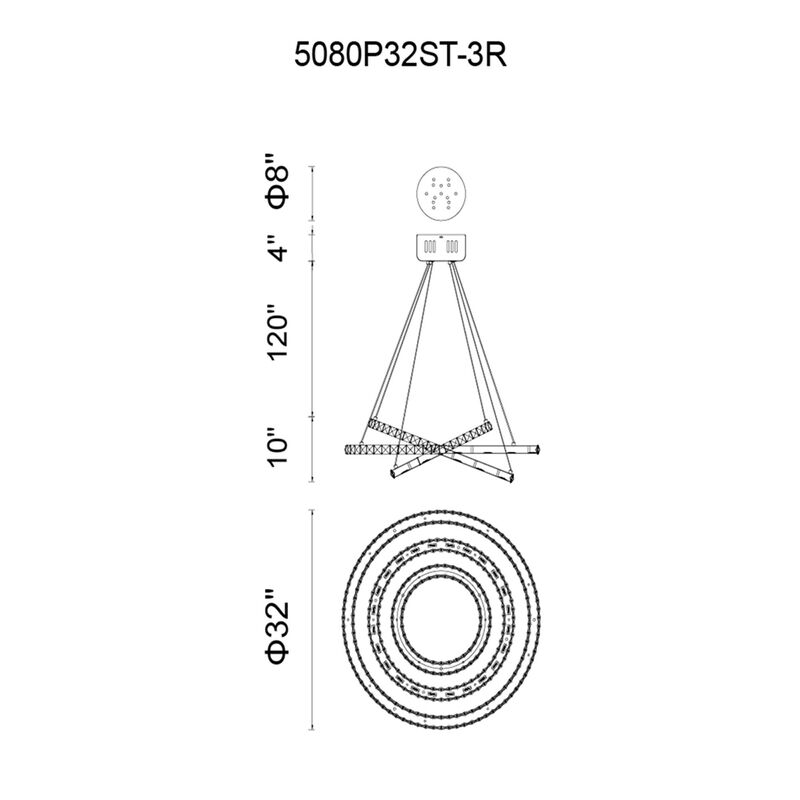 CWI Lighting Ring 32 Inch LED Chandelier