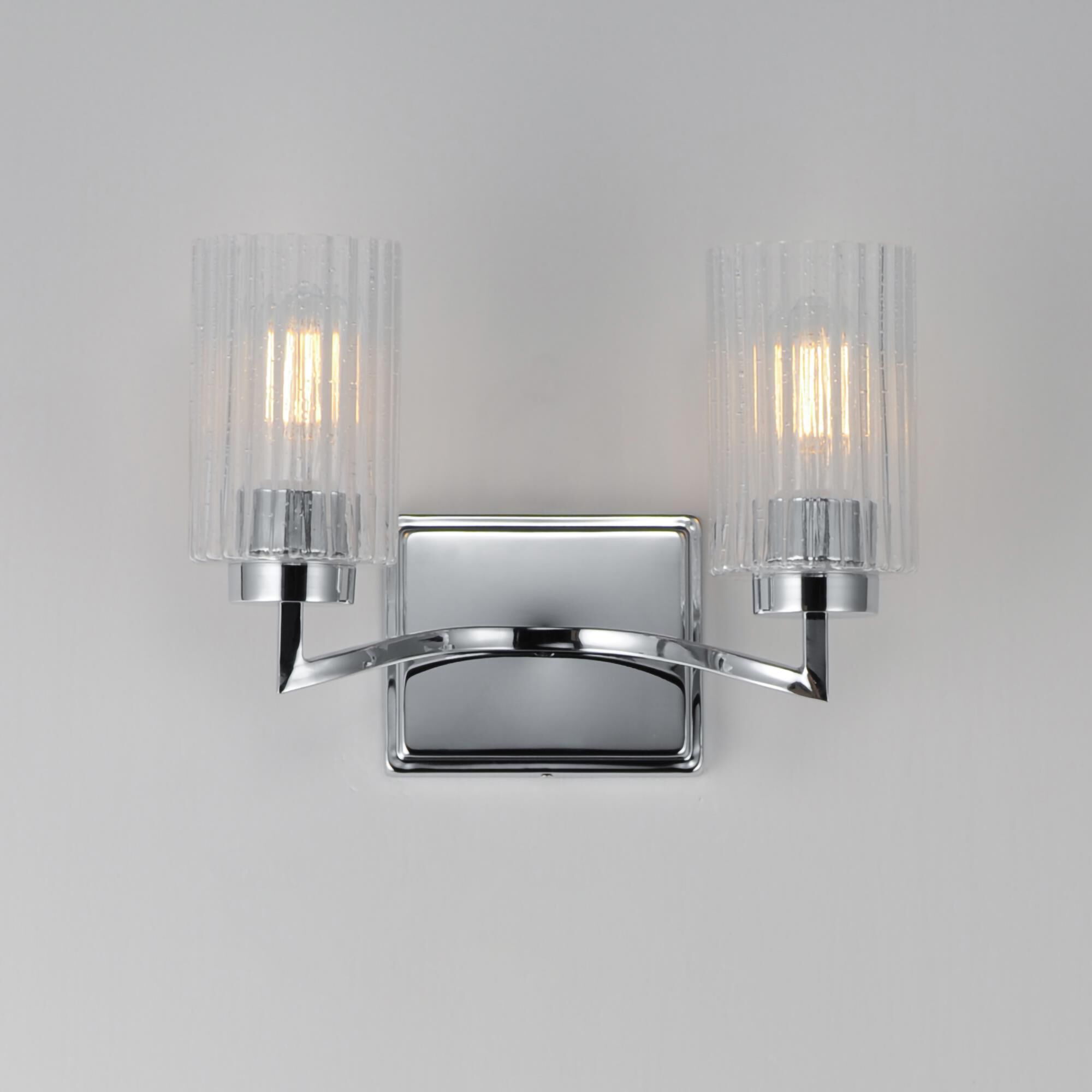 Shown in Polished Nickel finish and Clear Ribbed glass and Glass shade