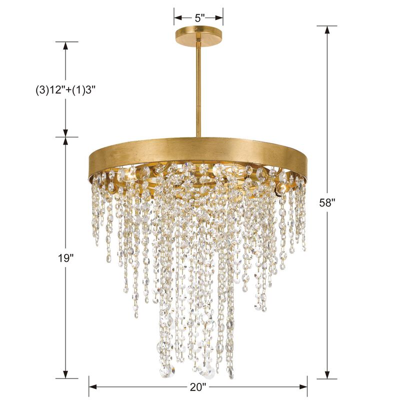 Winham 20 Inch 5 Light Mini Chandelier by Crystorama