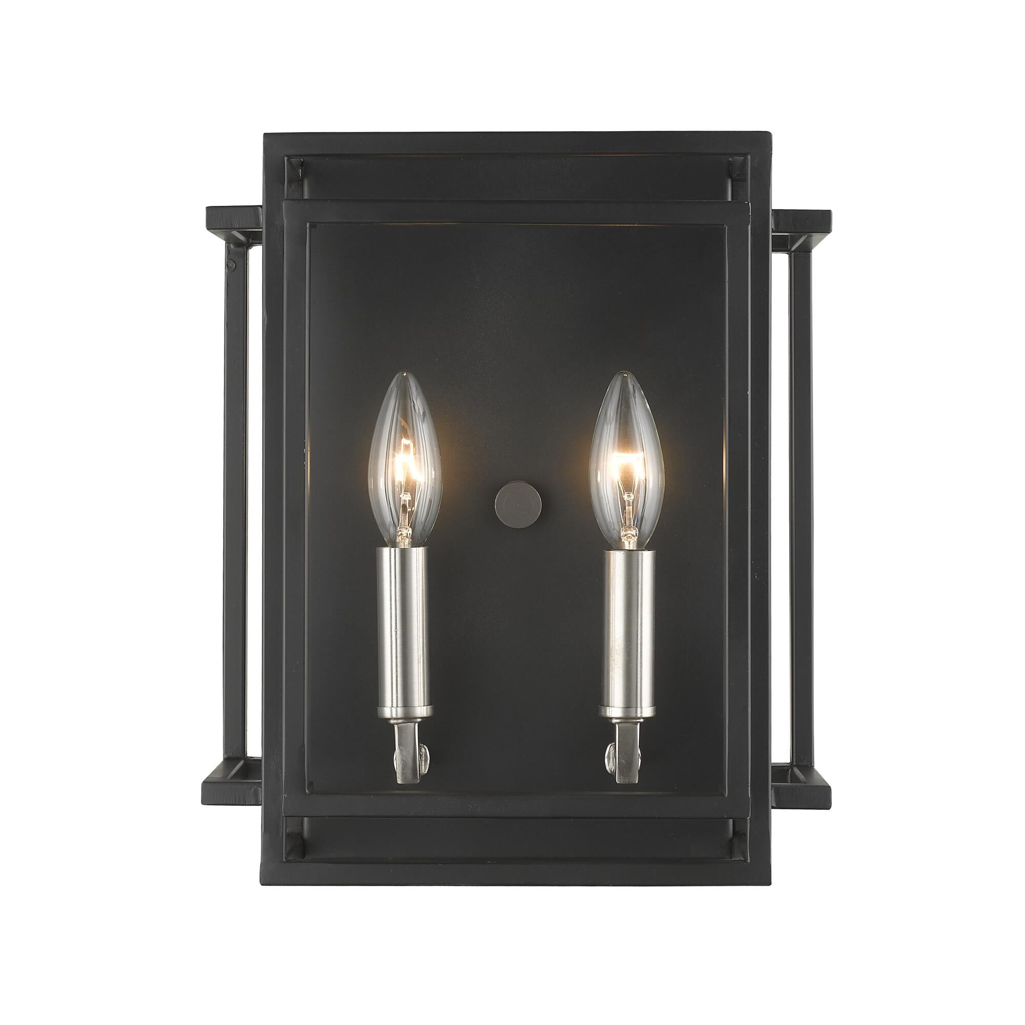 Shown in Black + Brushed Nickel finish and --- glass and --- shade