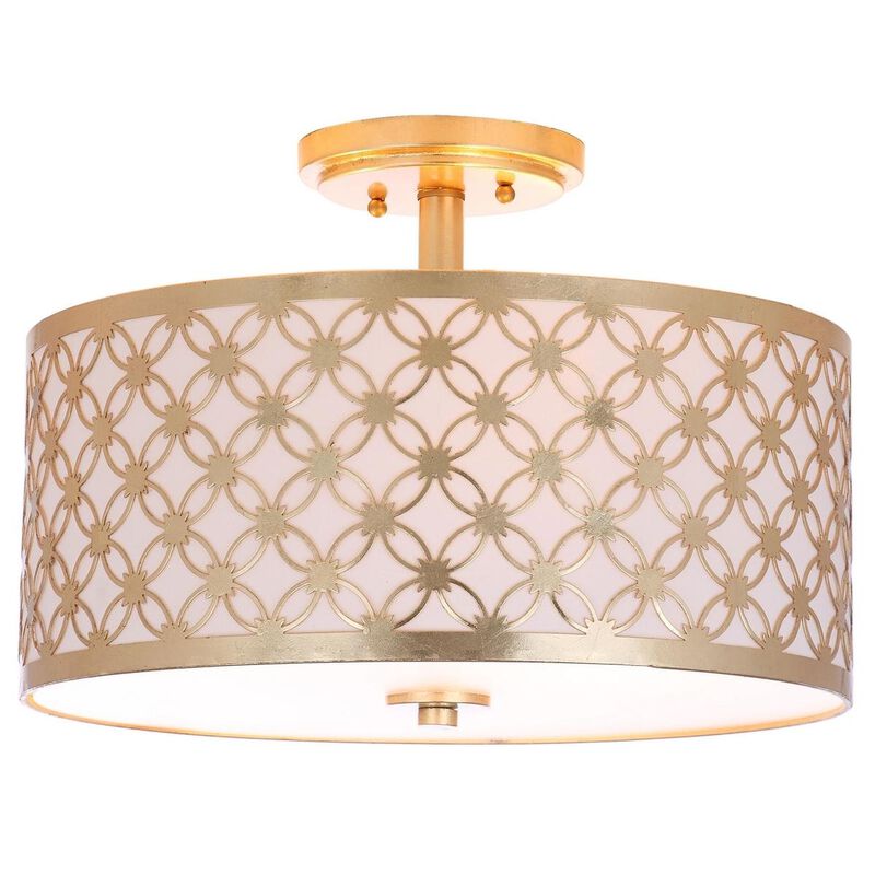 Hutch 16 Inch 3 Light Semi Flush Mount by Safavieh