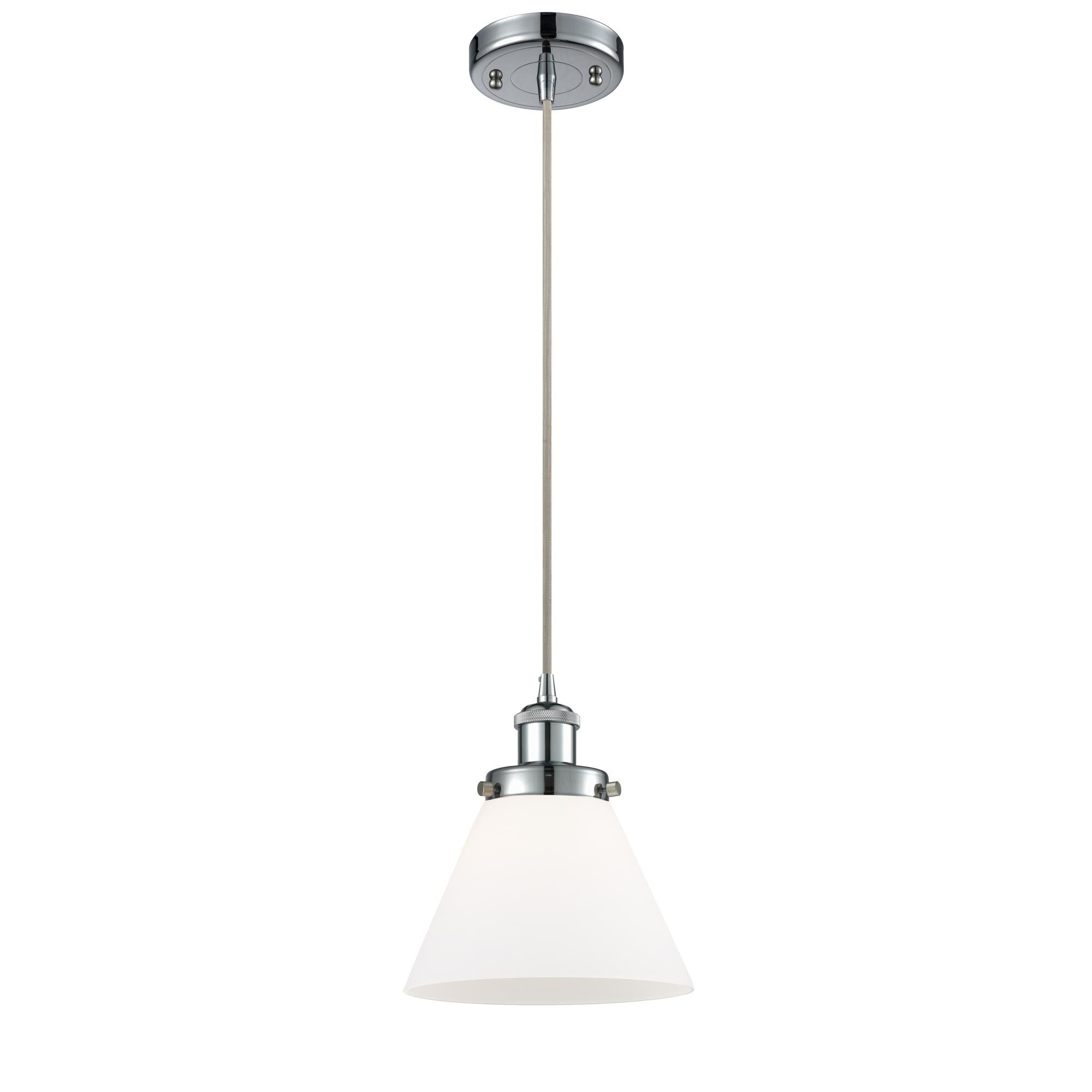 Shown in Polished Chrome finish and Cone glass and Glass shade