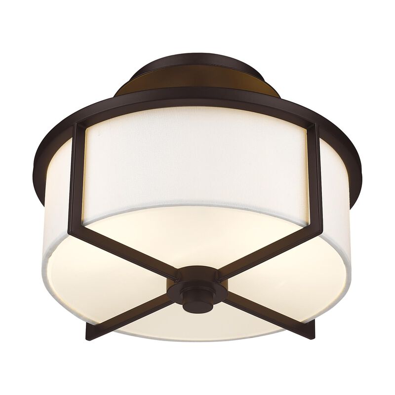 Wesley 11 Inch 2 Light Semi Flush Mount by Livex Lighting