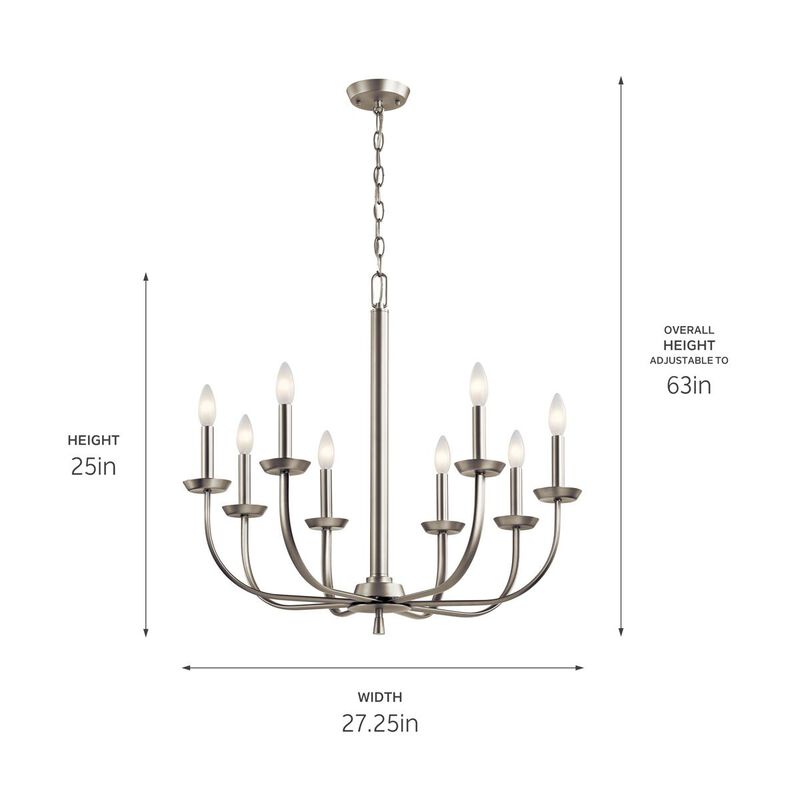 Kennewick 27 Inch 8 Light Chandelier by Kichler Lighting