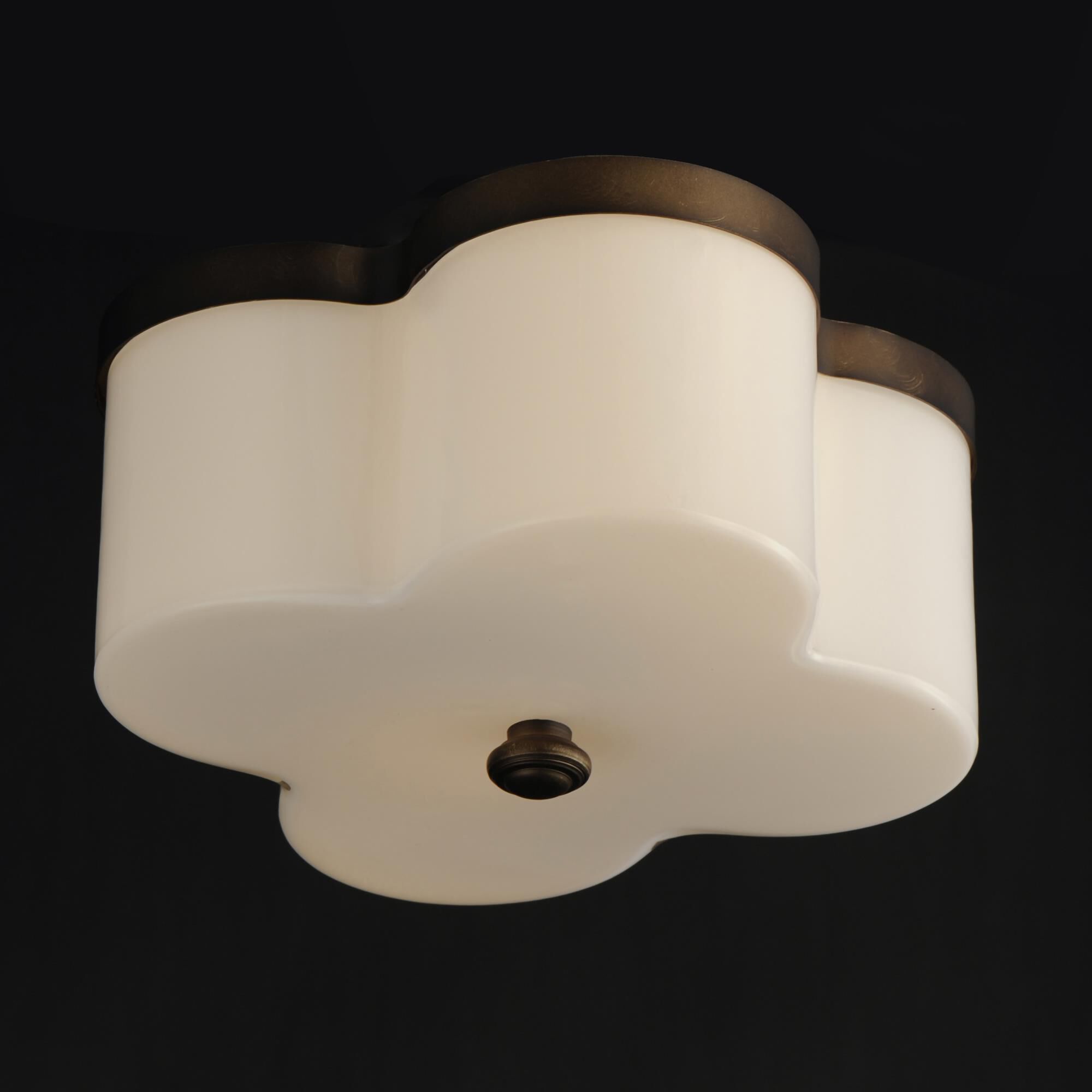 Shown in Antique Bronze finish and White glass and Glass shade