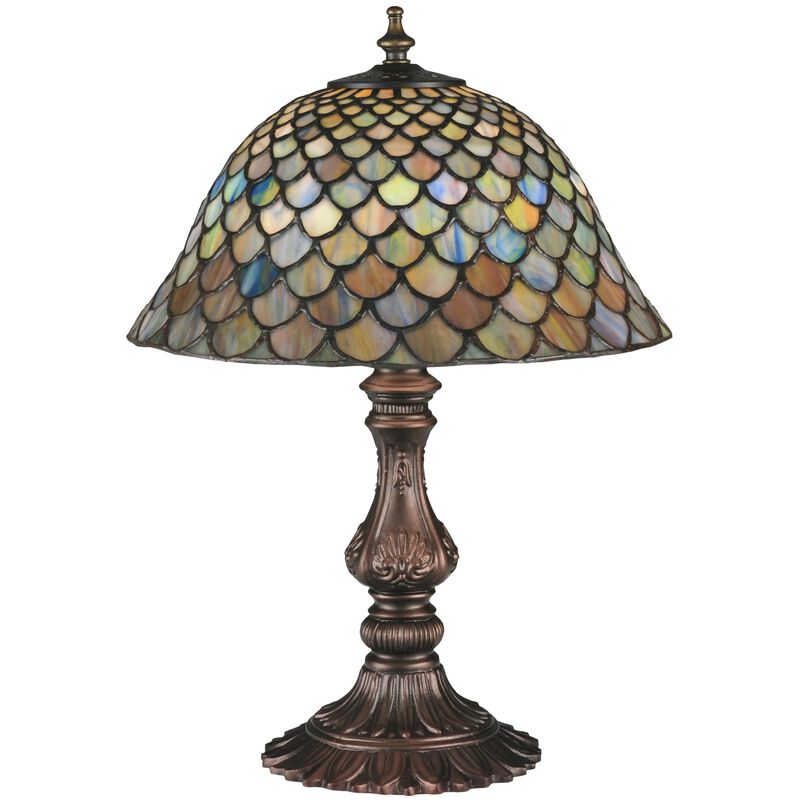 Tiffany Fishscale 17 Inch Table Lamp by Meyda Lighting