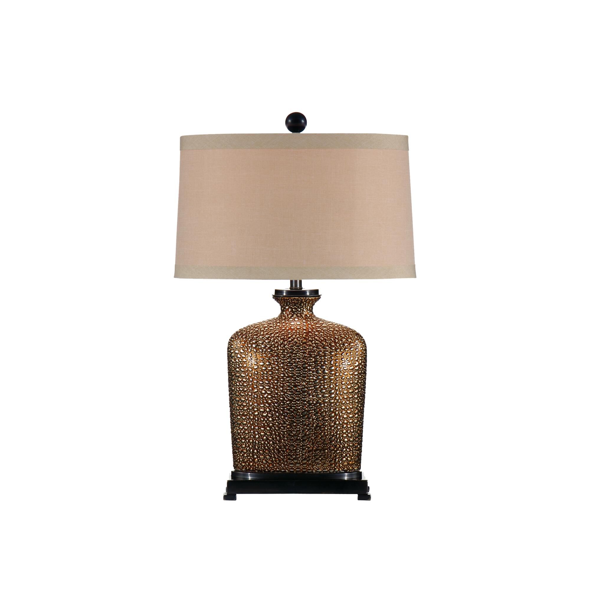 Shown in Old World Bronze finish and Linen shade