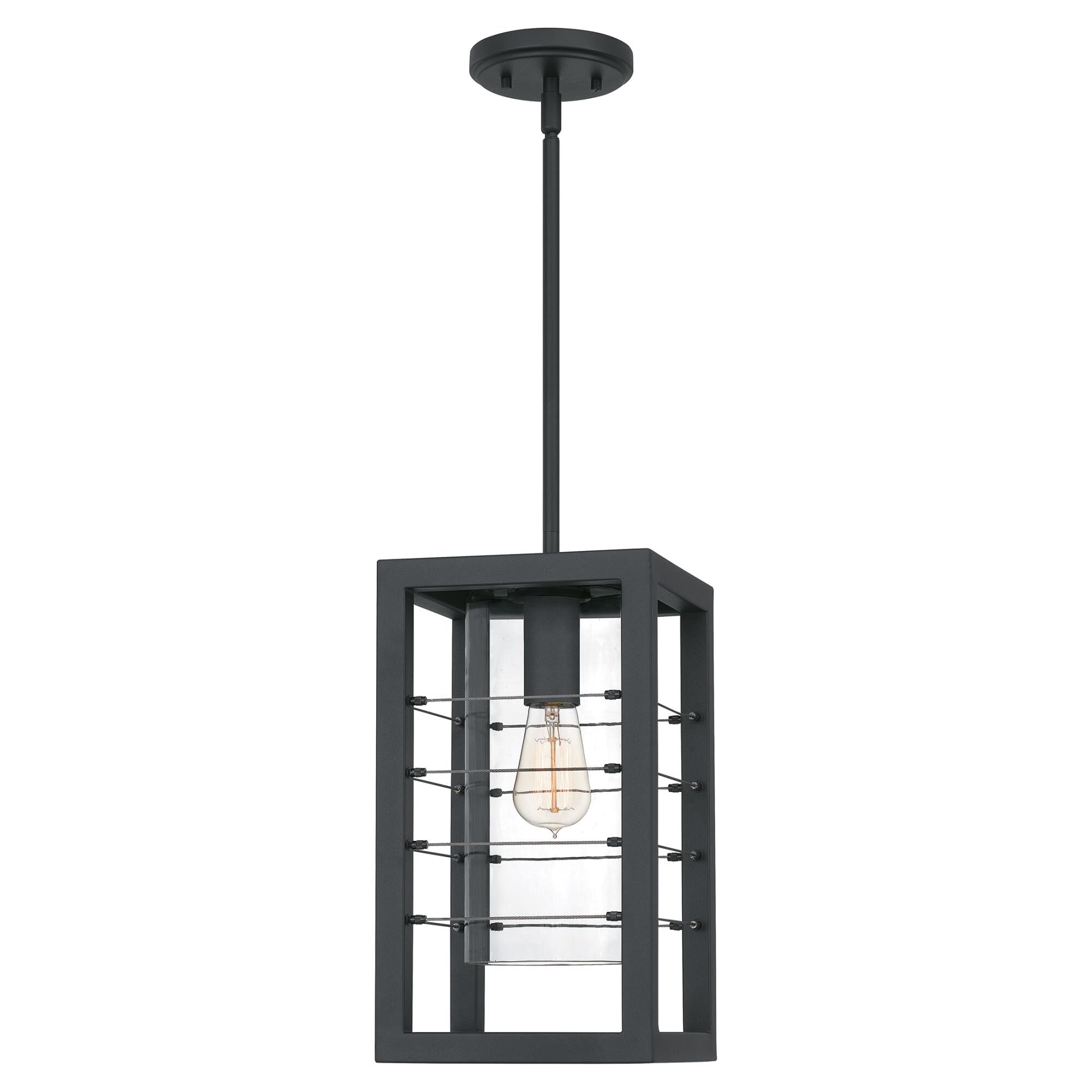 Shown in Earth Black finish and Clear Glass shade