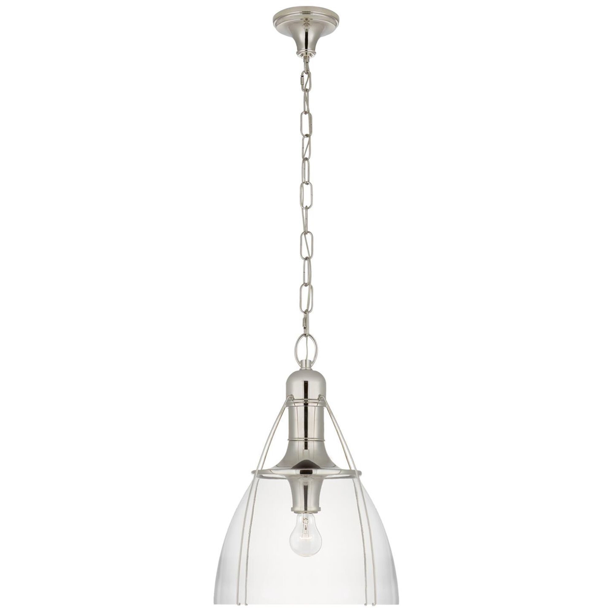 Shown in Polished Nickel finish and Clear glass and Clear Glass shade